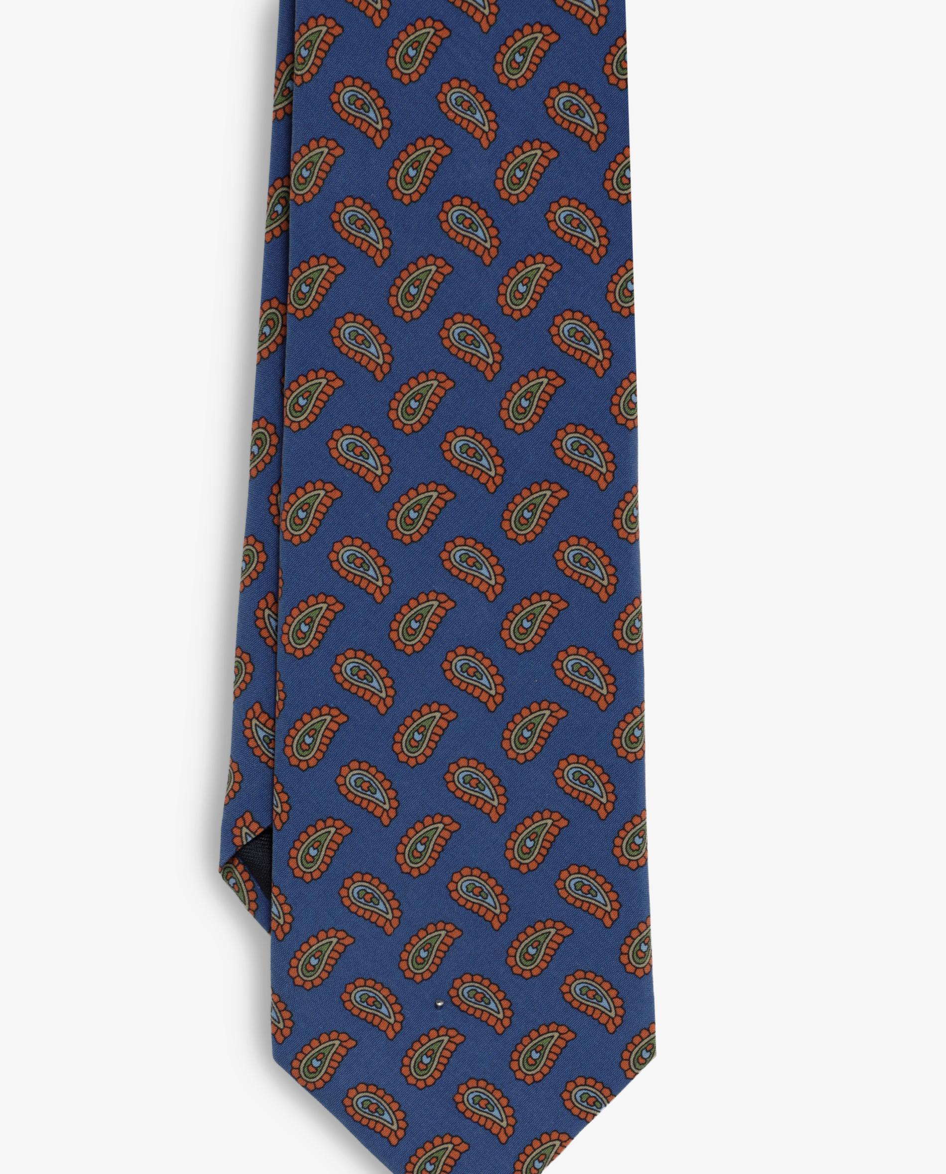 Corbata de hombre de seda con estampado paisley - Scalpers - Azul Azul-3