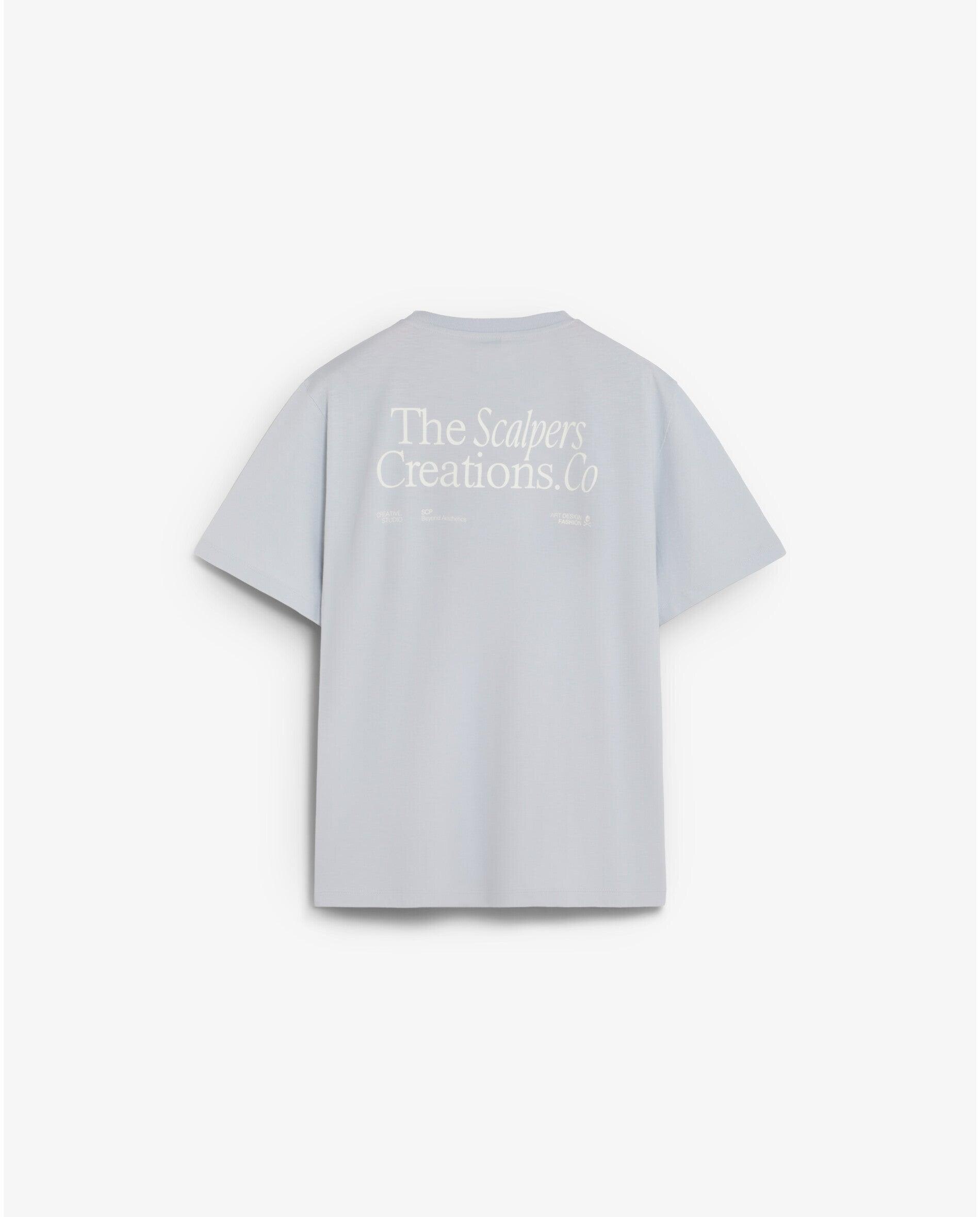 Camiseta de hombre de manga corta con letrero trasero - Scalpers - Azul claro Azul claro-2