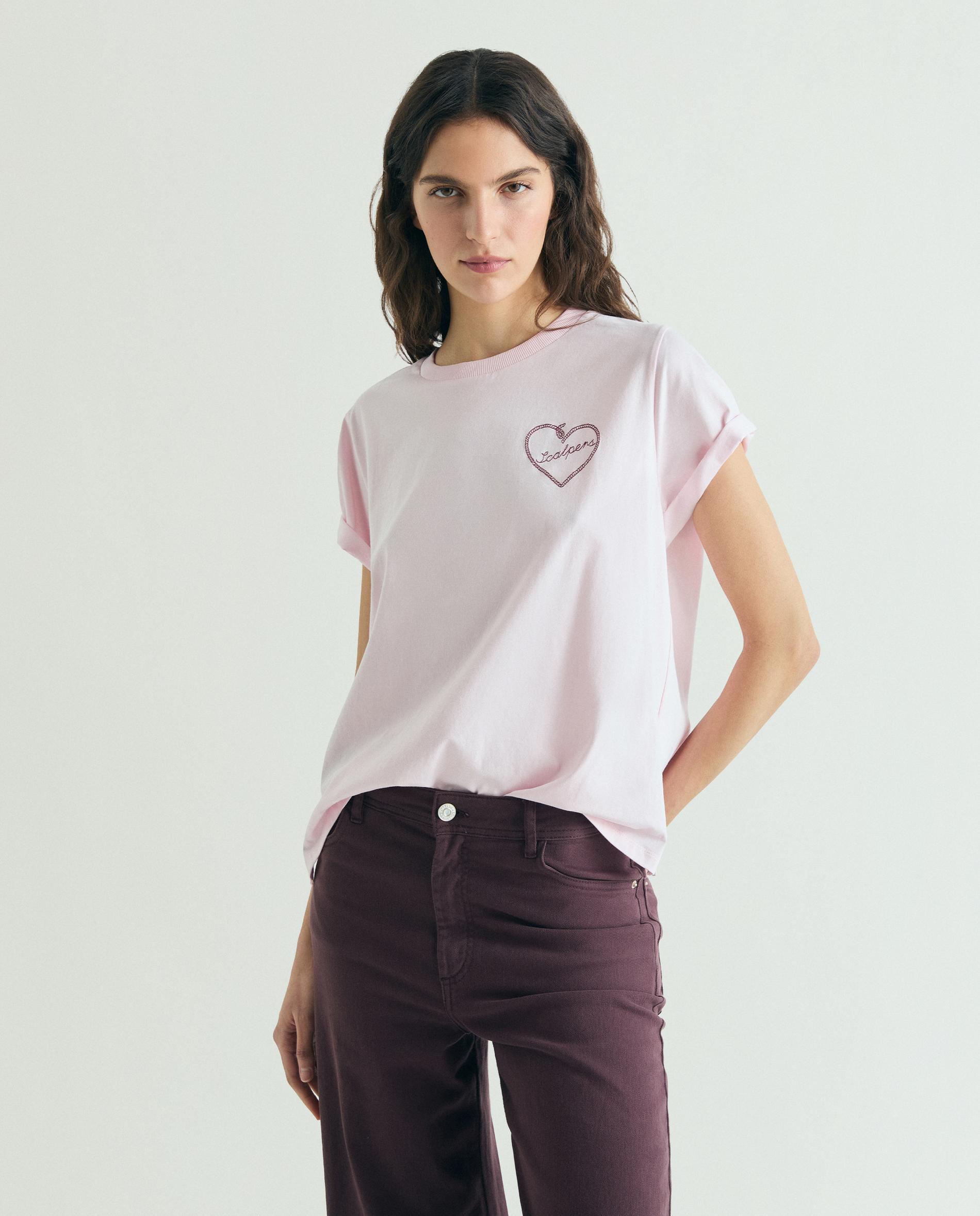 Scalpers - Camiseta de mujer de manga corta con bordado trasero.