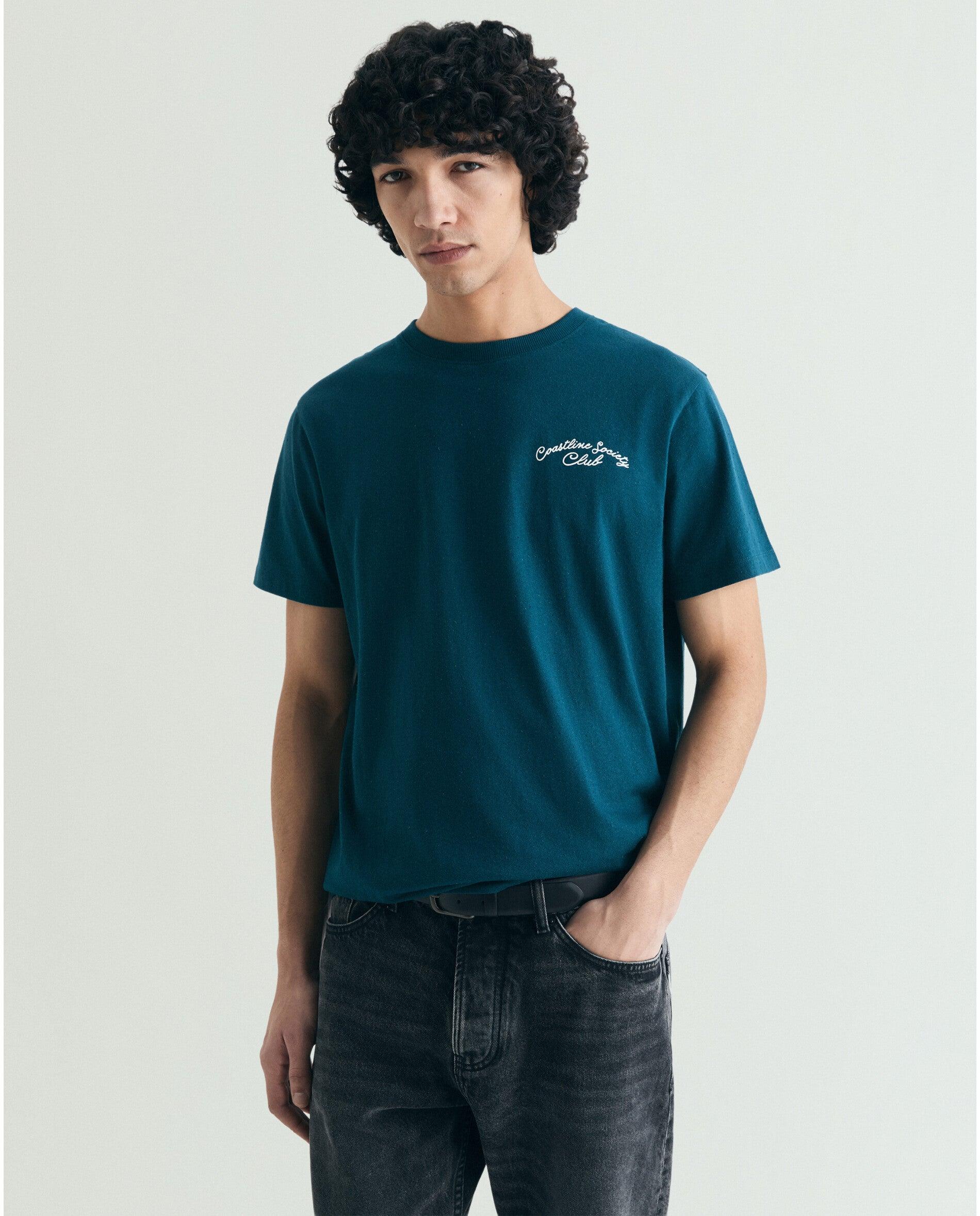 Camiseta de hombre de manga corta con print trasero