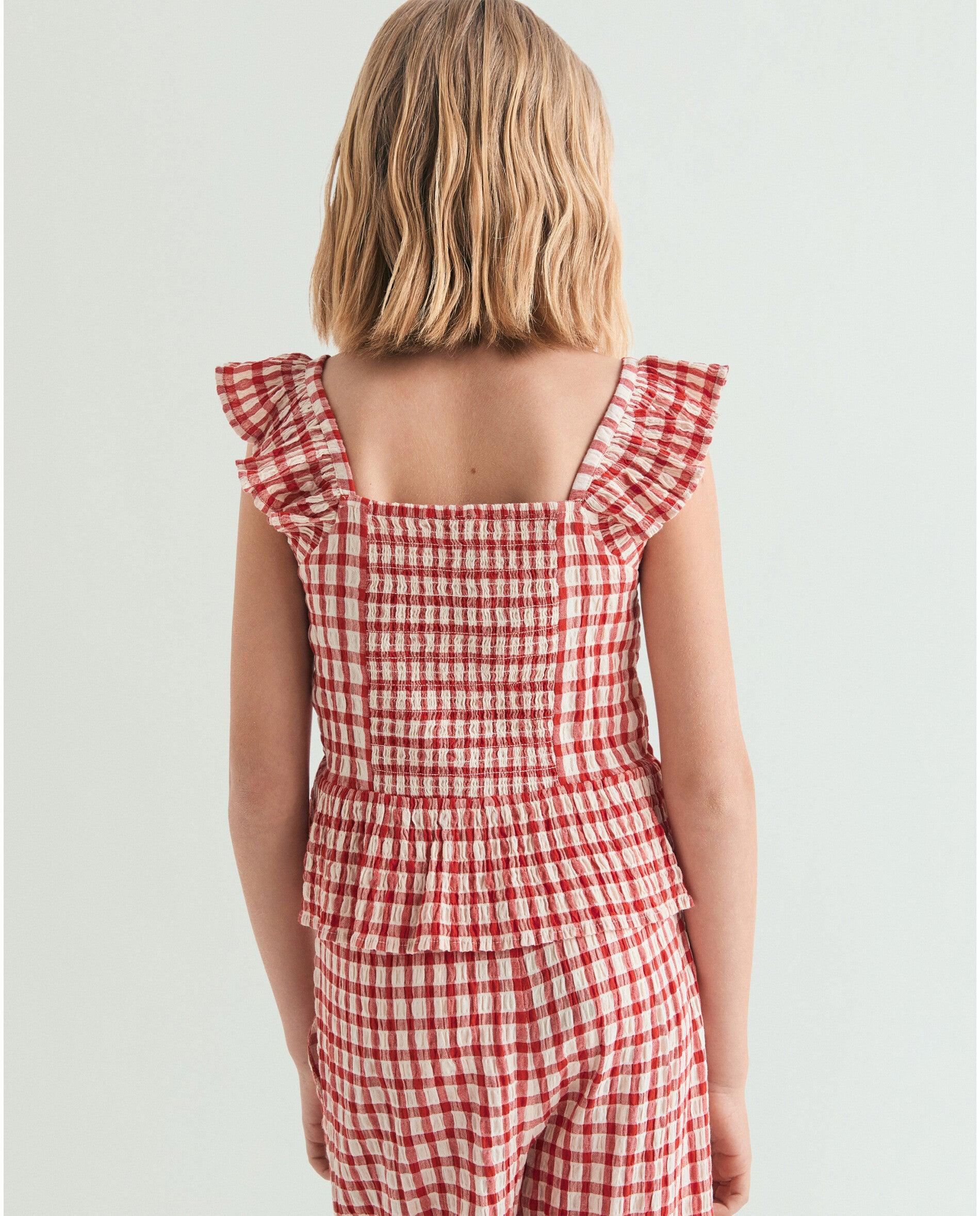 Top de niña vichy con volantes - Scalpers - Rojo Rojo-2