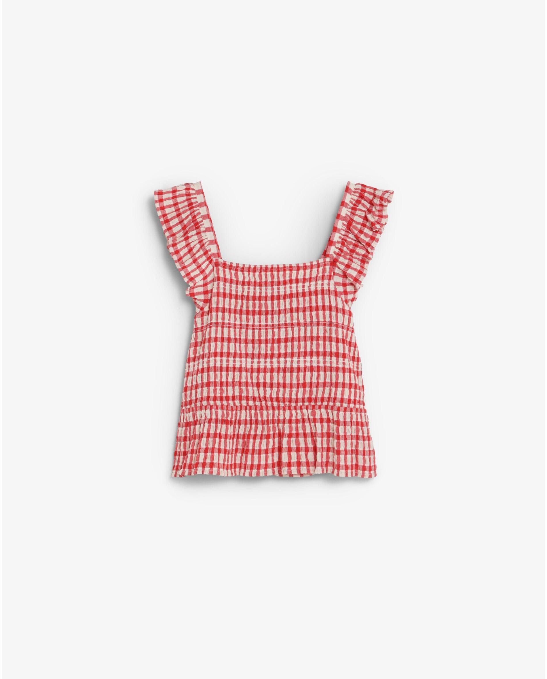 Top de niña vichy con volantes - Scalpers - Rojo Rojo-5
