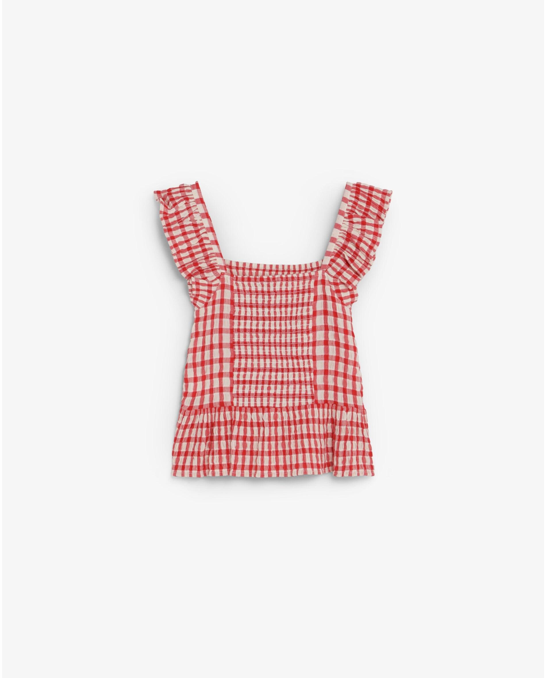 Top de niña vichy con volantes - Scalpers - Rojo Rojo-4