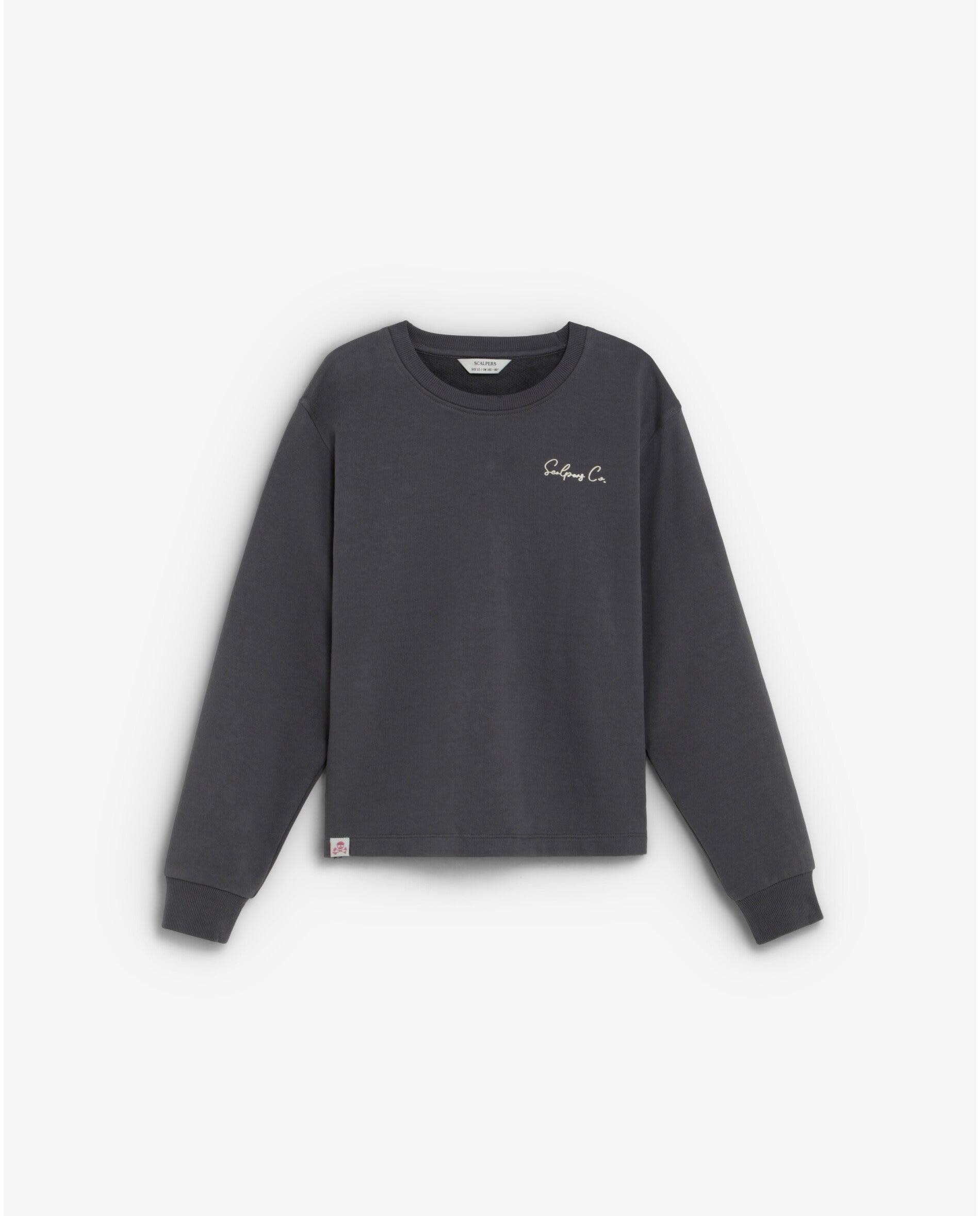 Sudadera sin capucha de niña con cuello redondo y print trasero
