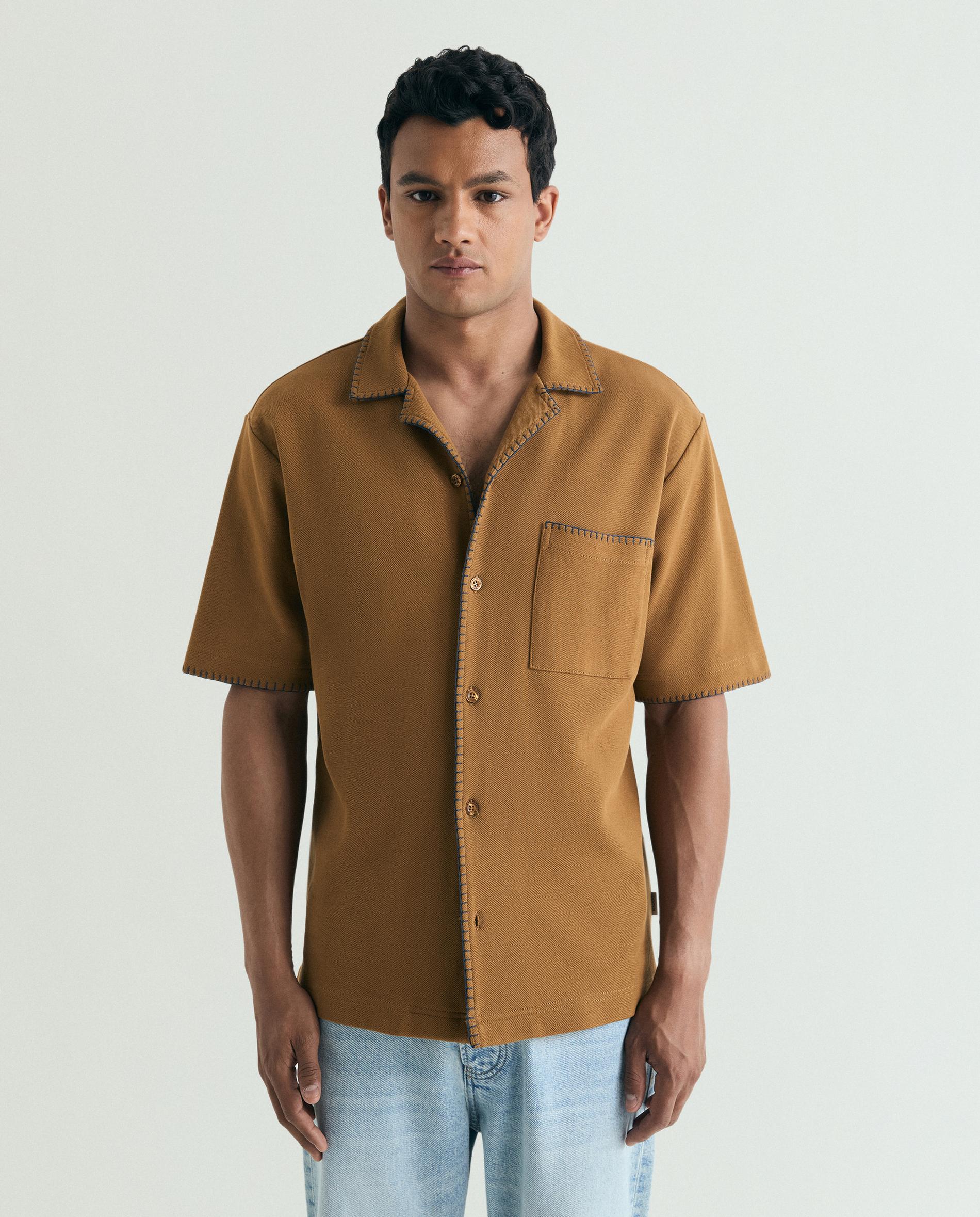 Scalpers - Camisa de hombre slim fit de manga corta.