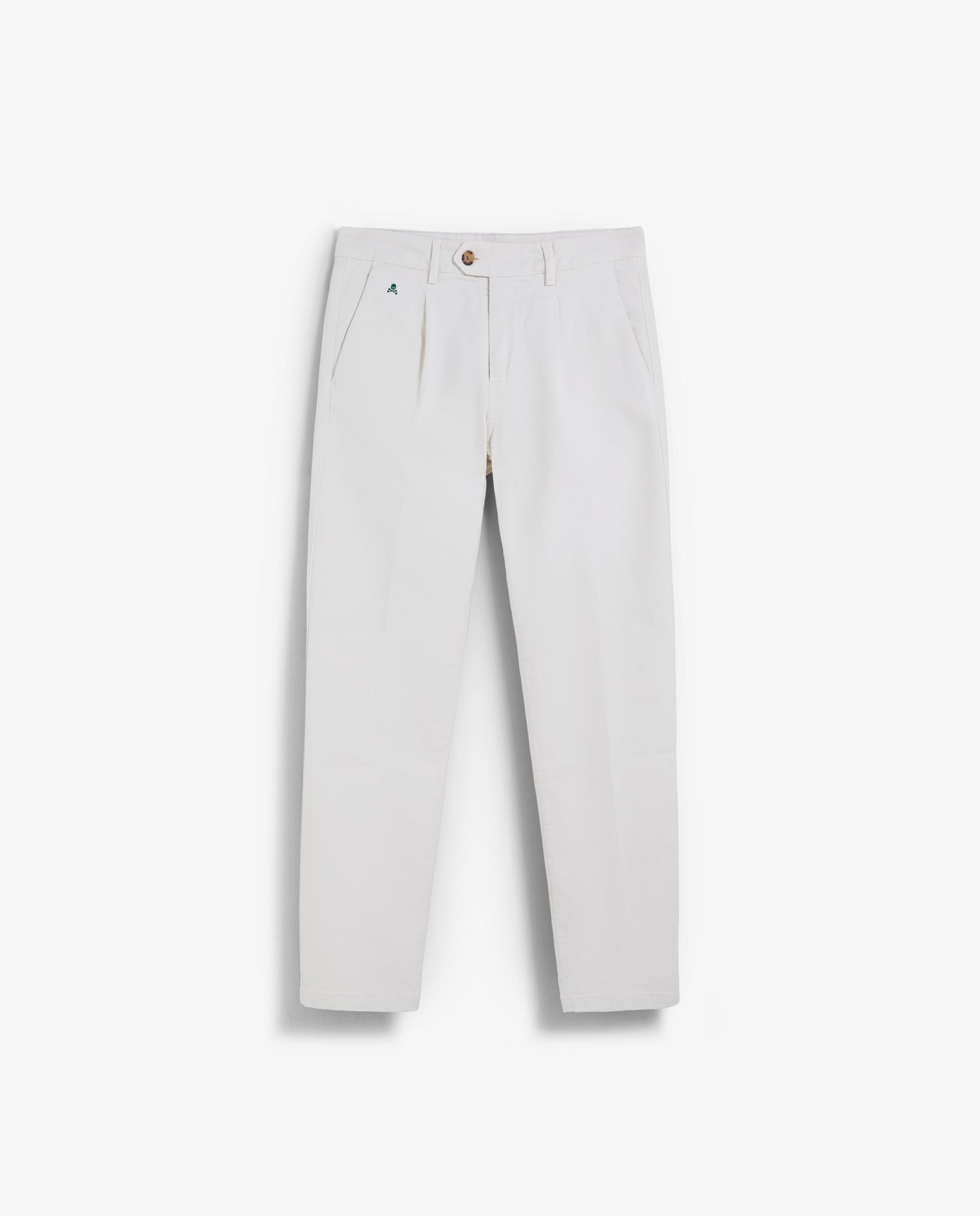 Scalpers - Pantalón chino de hombre regular fit con pinzas frontales.