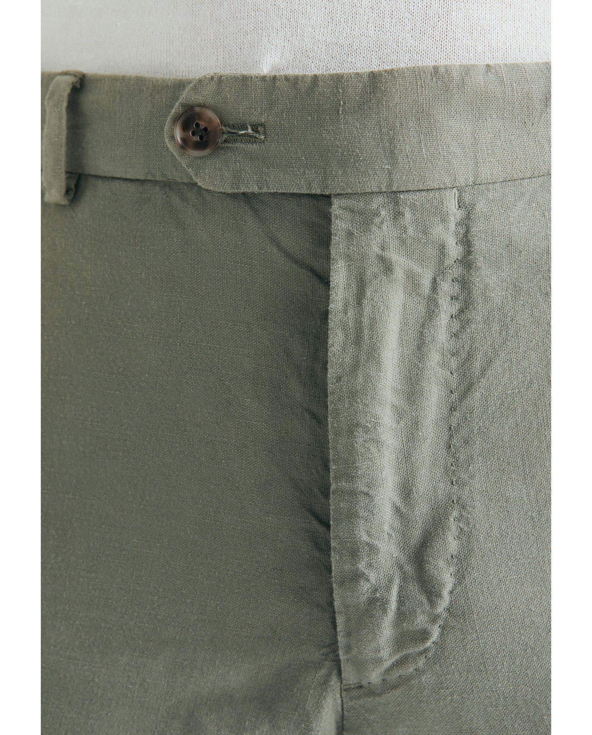Pantalón de traje de hombre regular fit con trabillas - Scalpers - Kaki Kaki-5