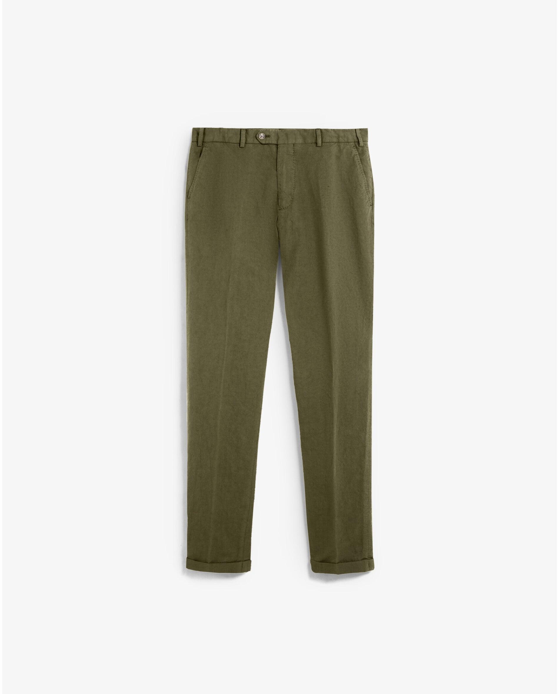 Pantalón de traje de hombre regular fit con trabillas - Scalpers - Kaki Kaki-6