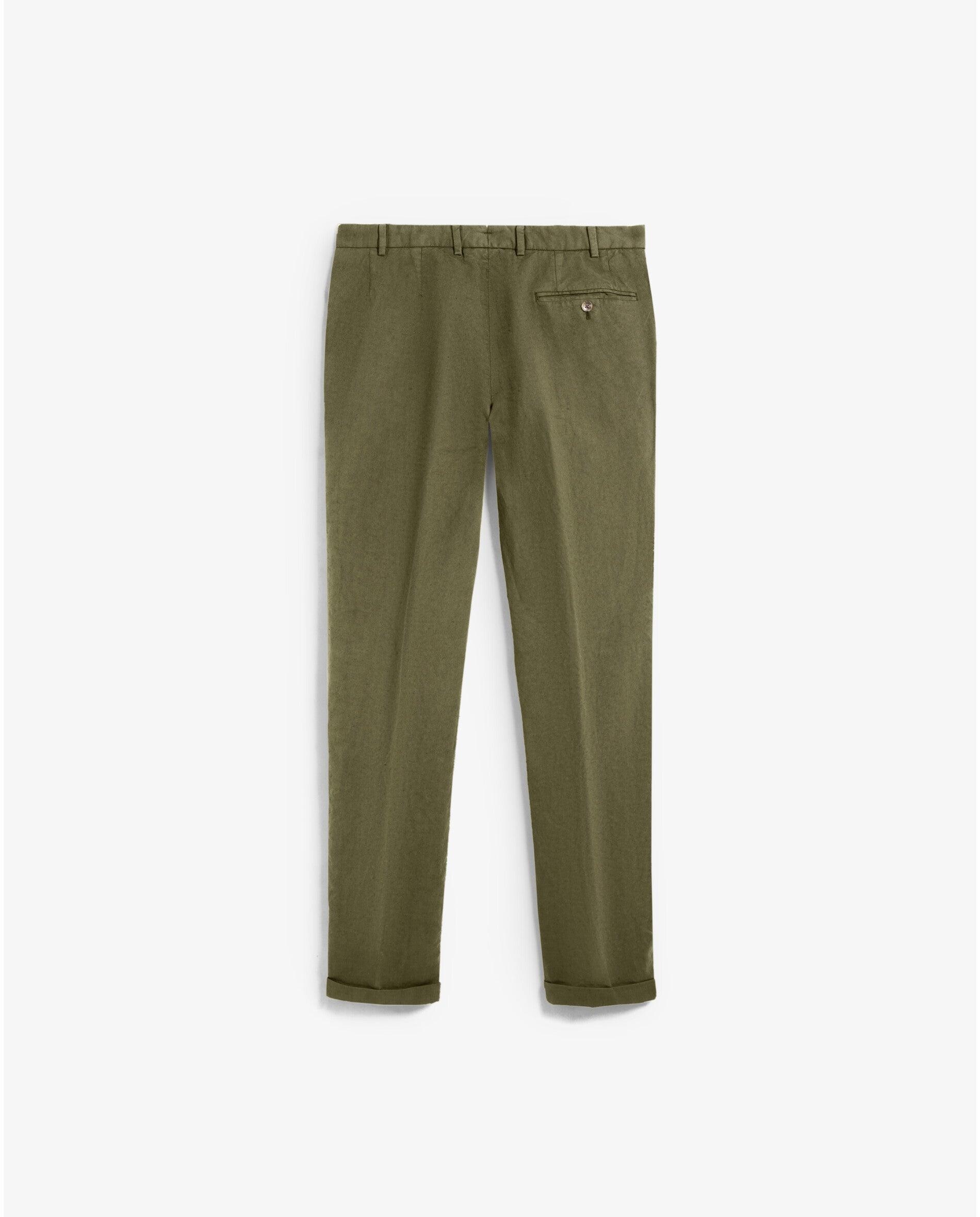 Pantalón de traje de hombre regular fit con trabillas - Scalpers - Kaki Kaki-4
