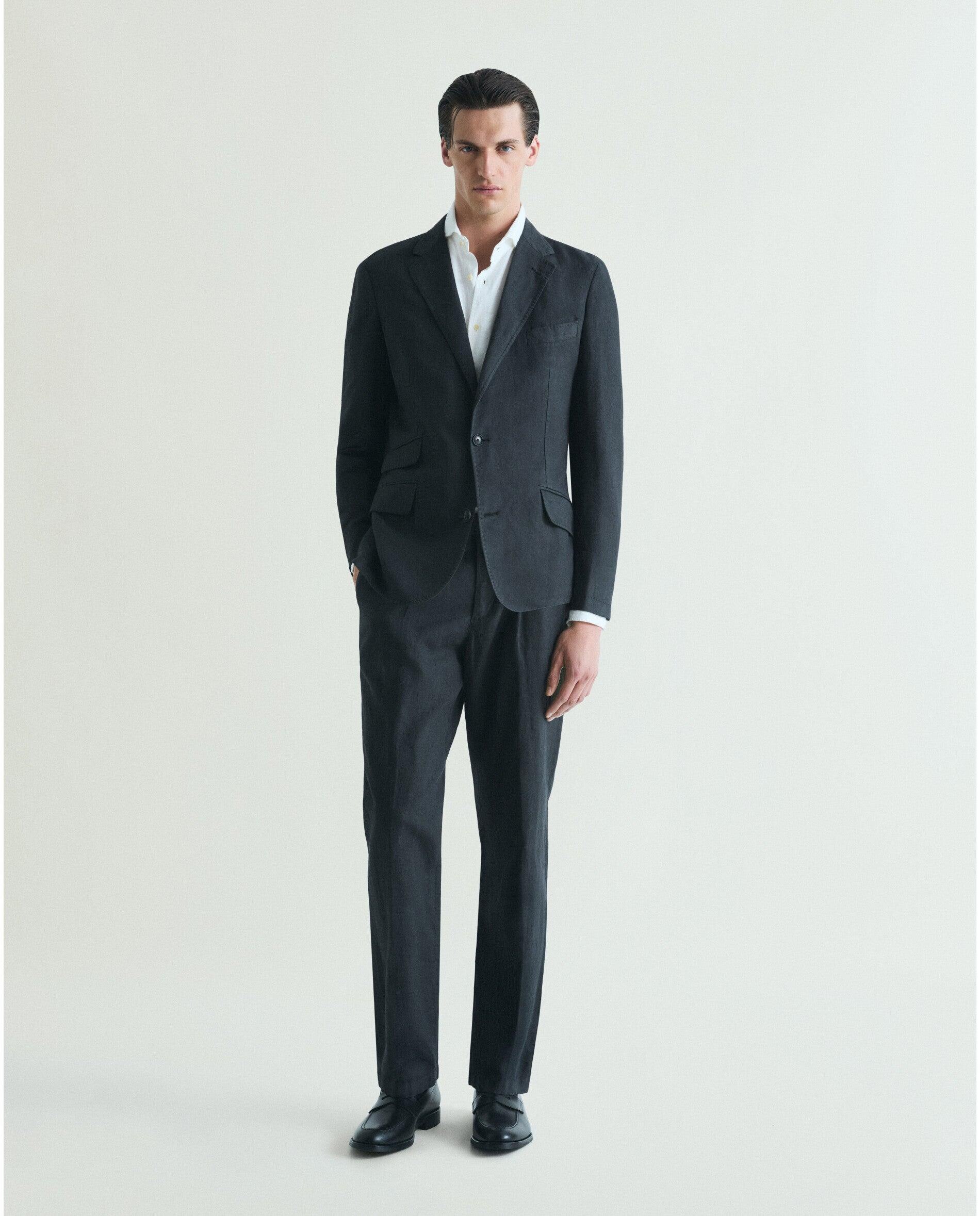Imagen 0 de Pantalón de traje de hombre regular fit con bolsillos laterales Navy