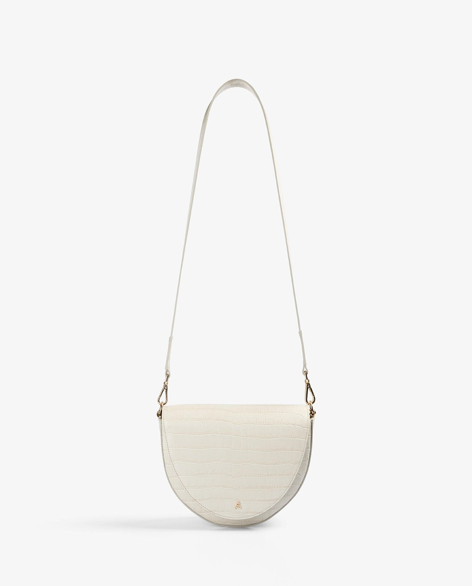 Bandolera de mujer de piel con solapa y botón magnético - Scalpers - Crudo Crudo-1