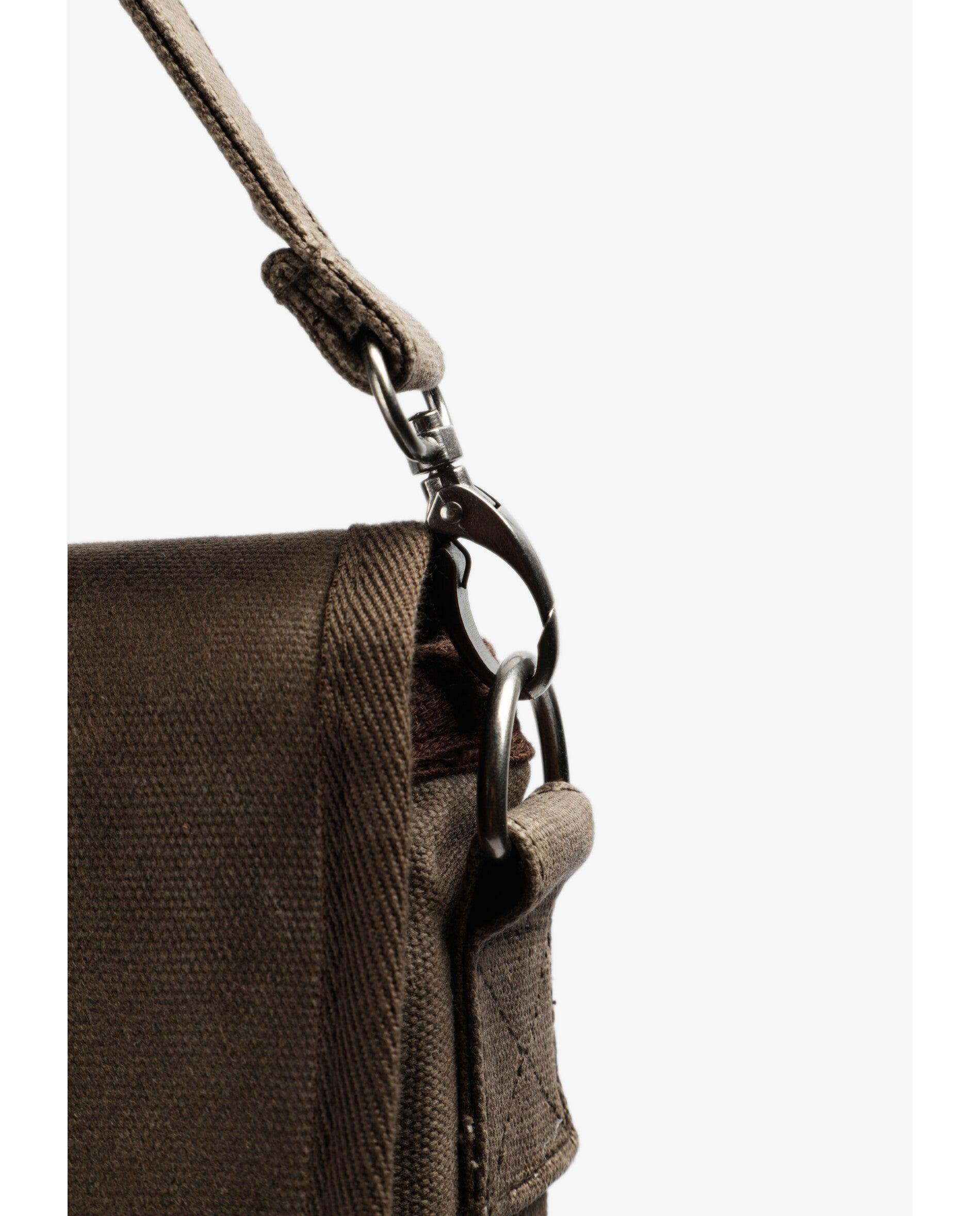 Bandolera de hombre de viaje con doble asa y acabado encerado - Scalpers - Marrón Marrón-2