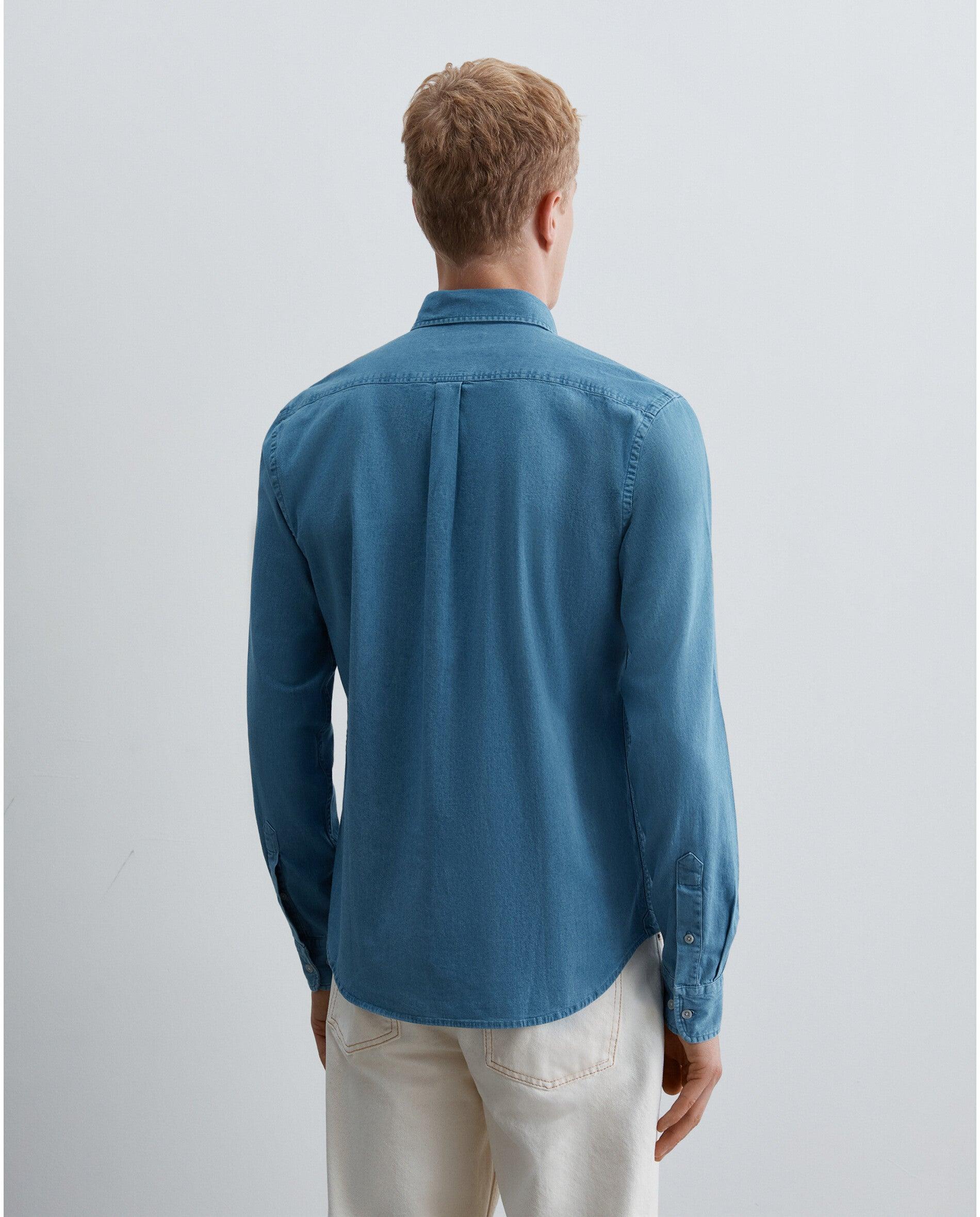 Camisa vaquera de hombre regular fit de manga larga - Scalpers - Azul índigo Azul índigo-4