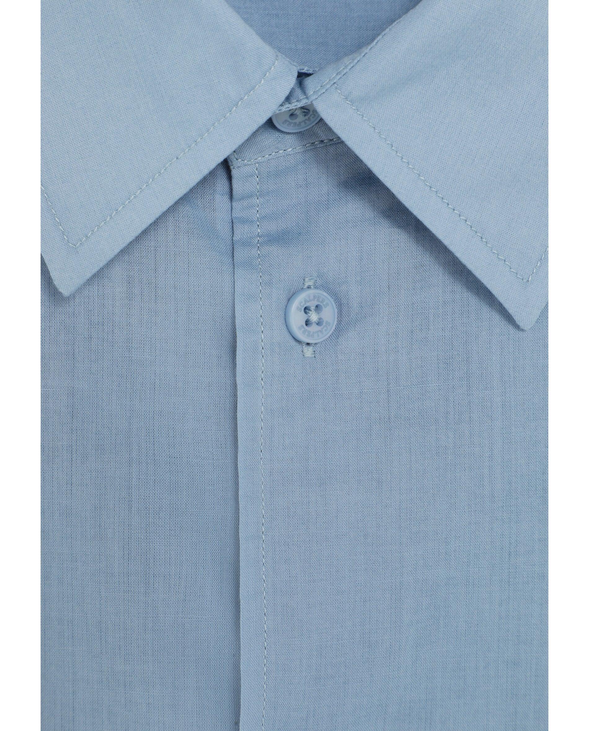 Camisa de hombre de manga larga regular fit 100% algodón - Scalpers - Azul Azul-3
