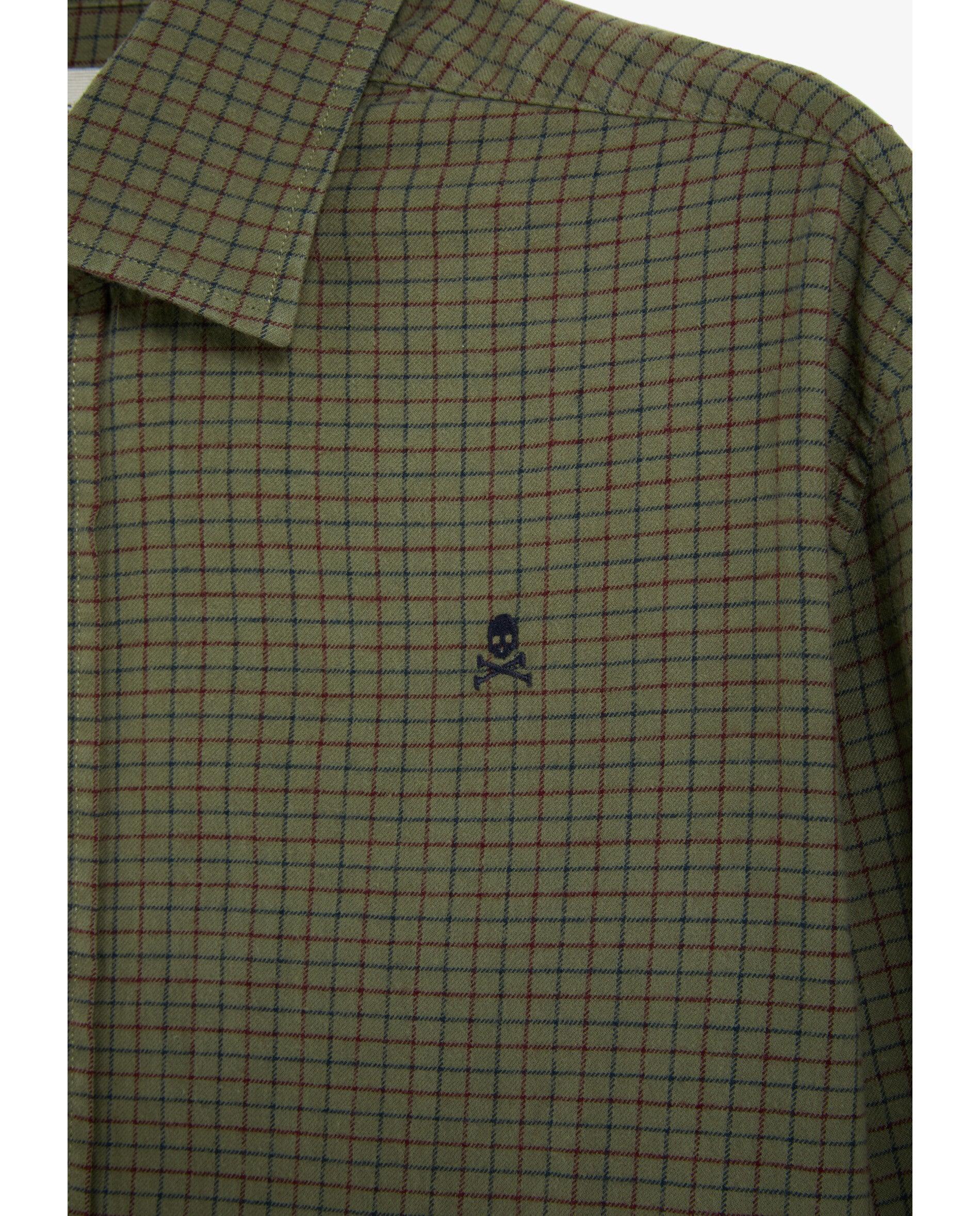 Calavera de hombre regular fit con microestampado de cuadros - Scalpers - Kaki Kaki-2