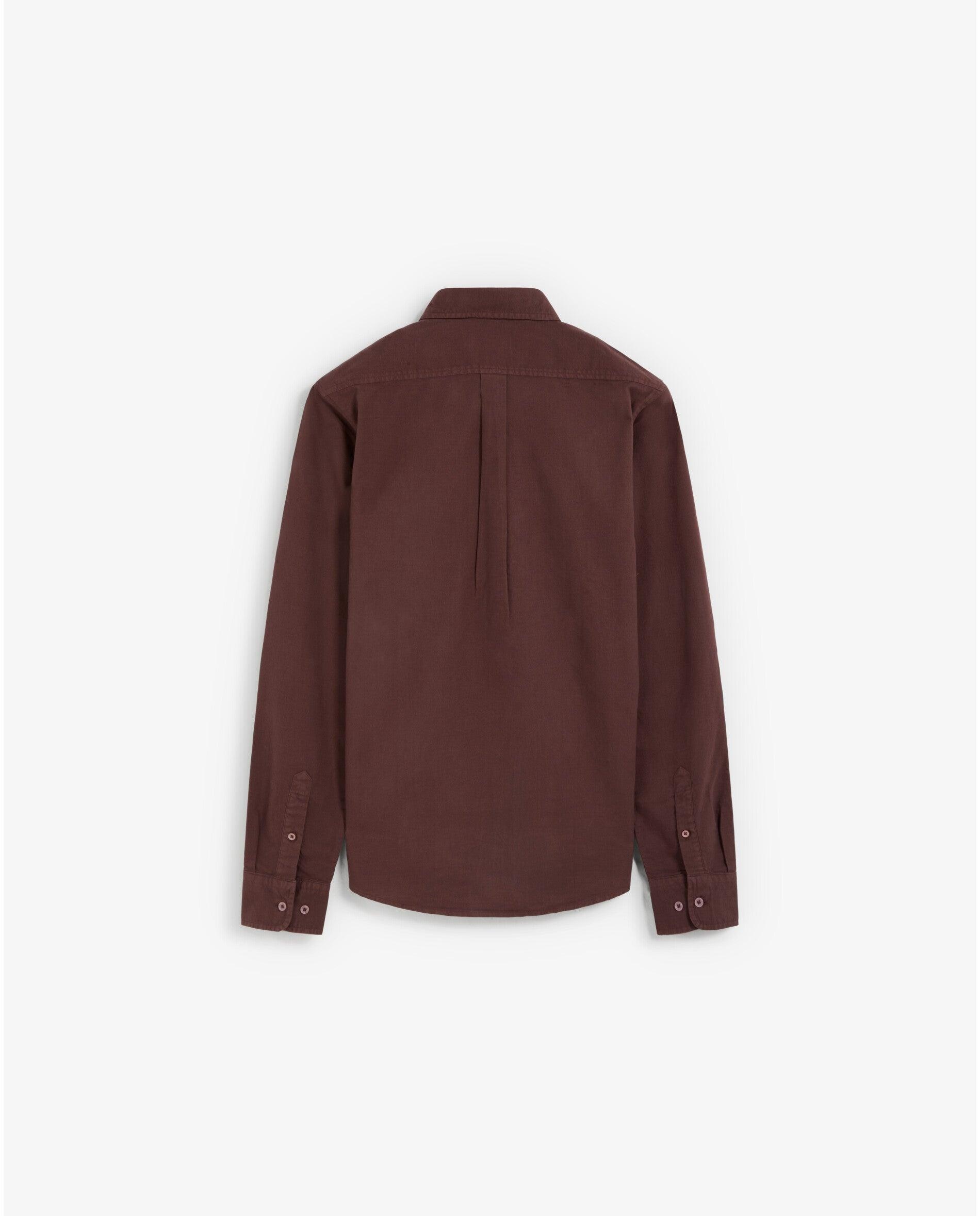 Camisa de hombre regular fit con bolsillo en el pecho - Scalpers - Burdeos Burdeos-2