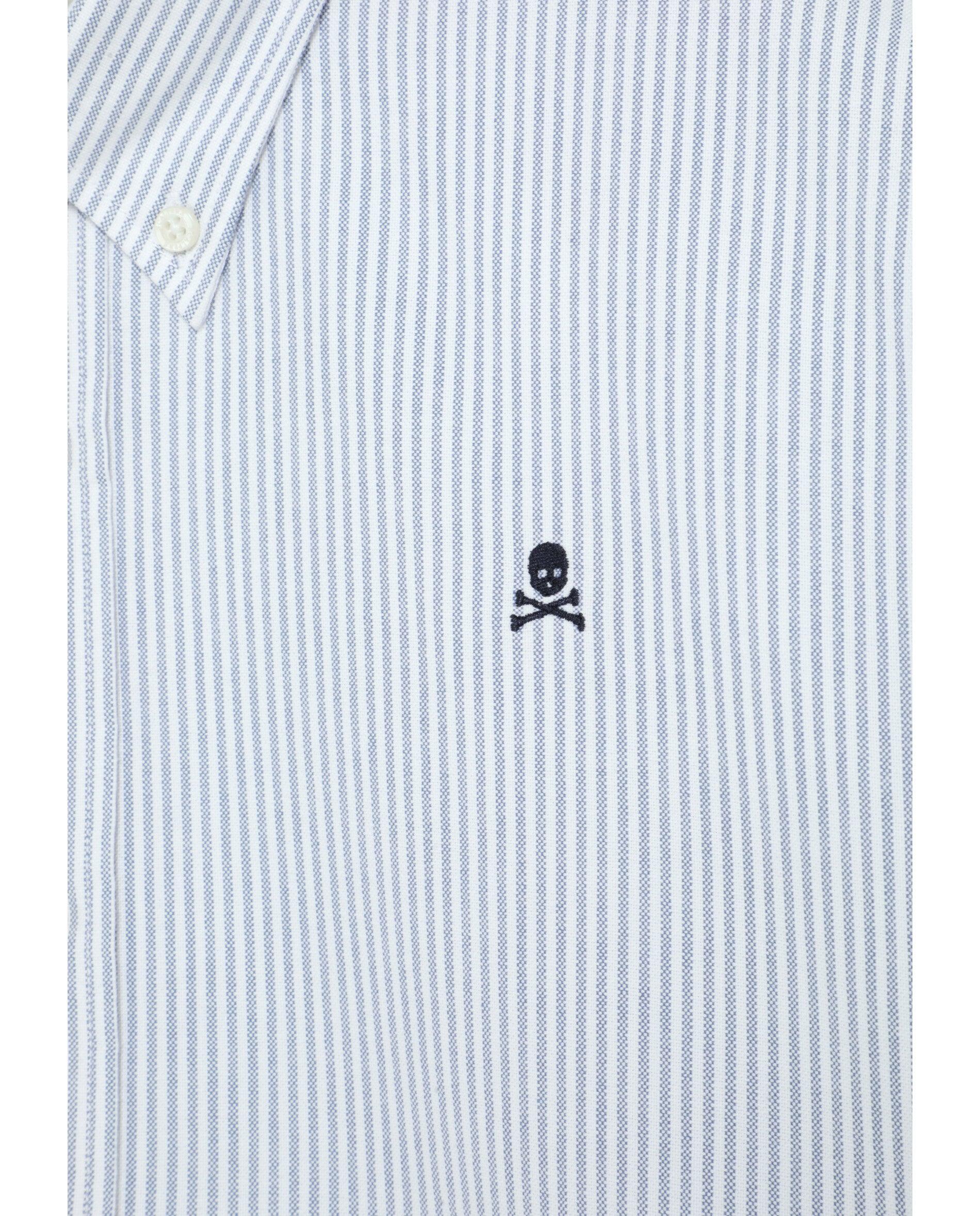 Imagen 7 de Camisa oxford de hombre regular fit de rayas - Scalpers - Azul grisáceo Azul grisáceo