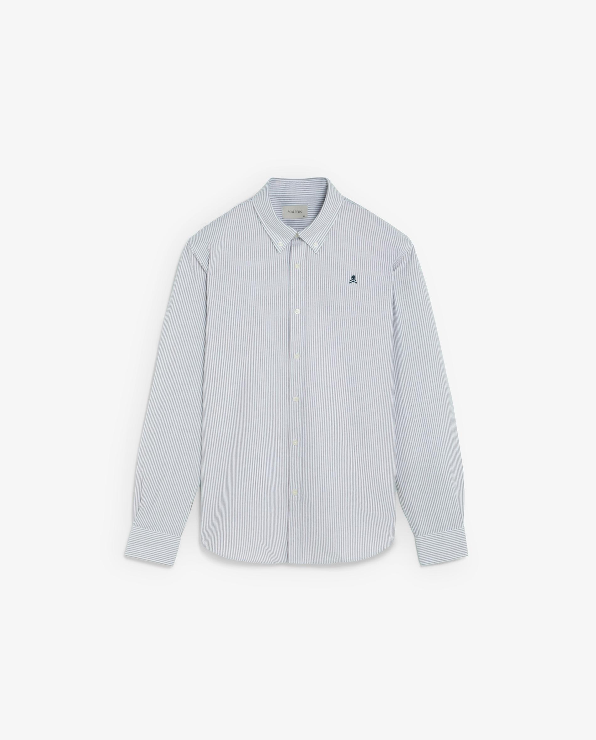 Camisa oxford de hombre regular fit de rayas - Scalpers - Kaki Kaki-7