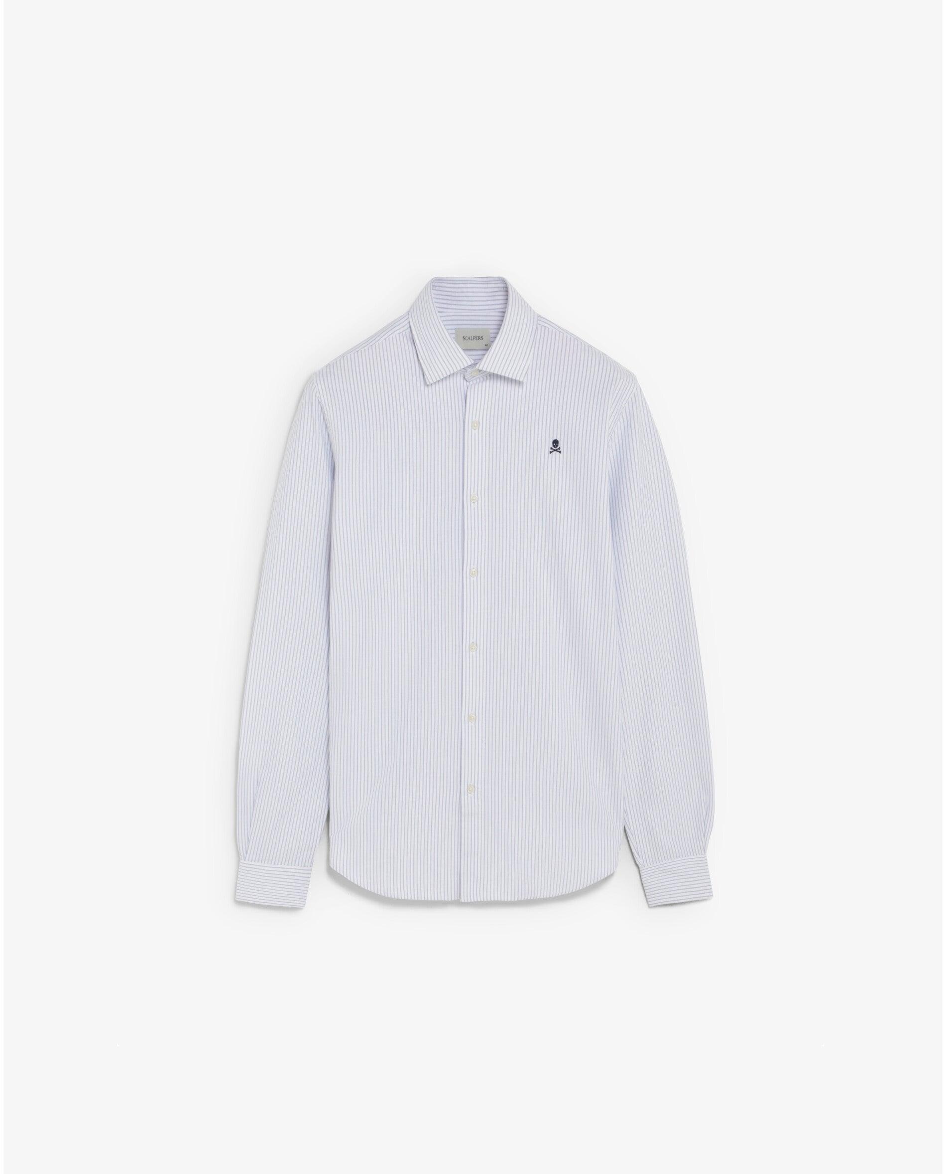 Imagen 6 de Camisa oxford de hombre regular fit de rayas - Scalpers - Blanco Blanco