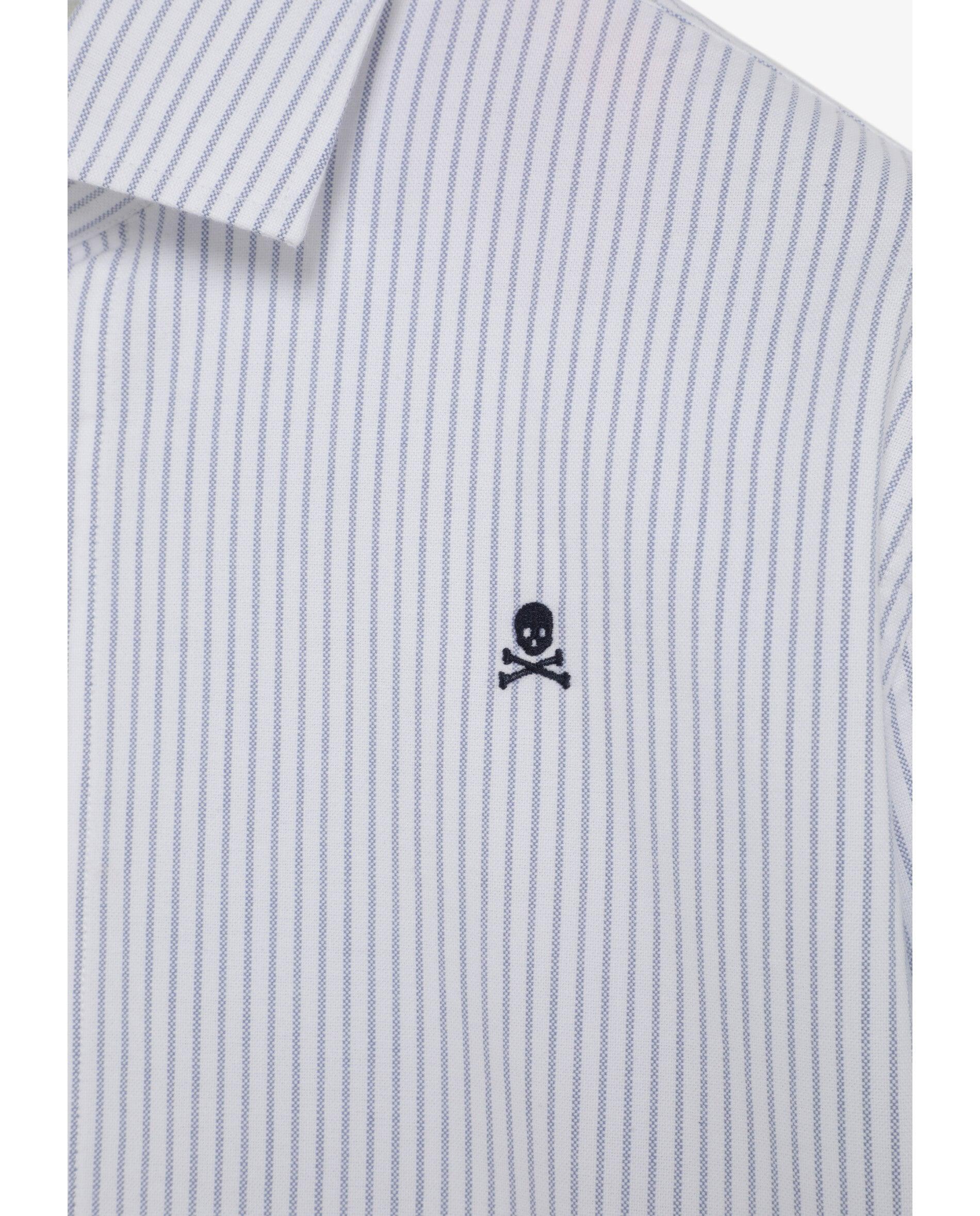 Imagen 8 de Camisa oxford de hombre regular fit de rayas - Scalpers - Blanco Blanco