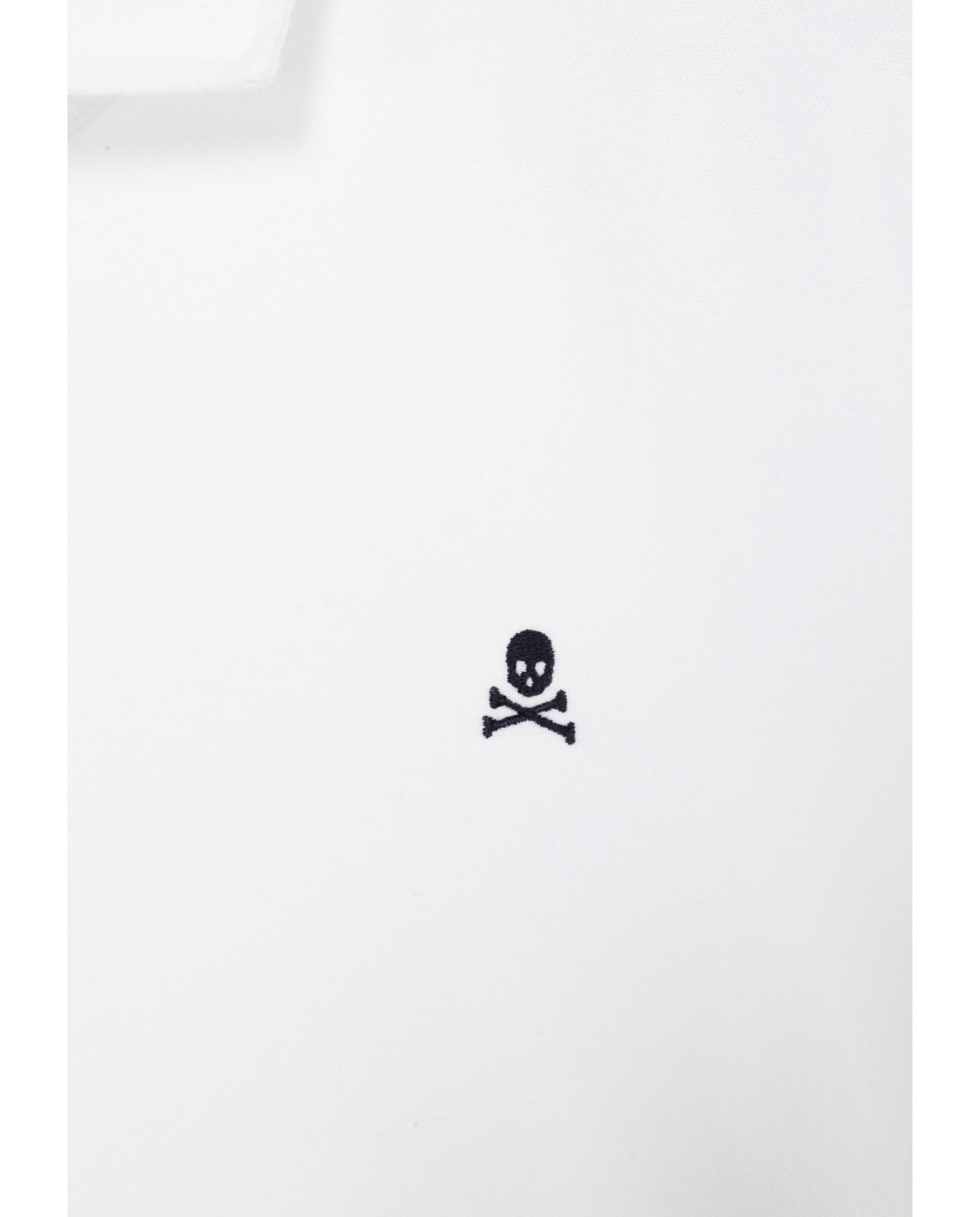 Imagen 3 de Camisa oxford de hombre slim fit con calavera a contraste - Scalpers - Blanco Blanco