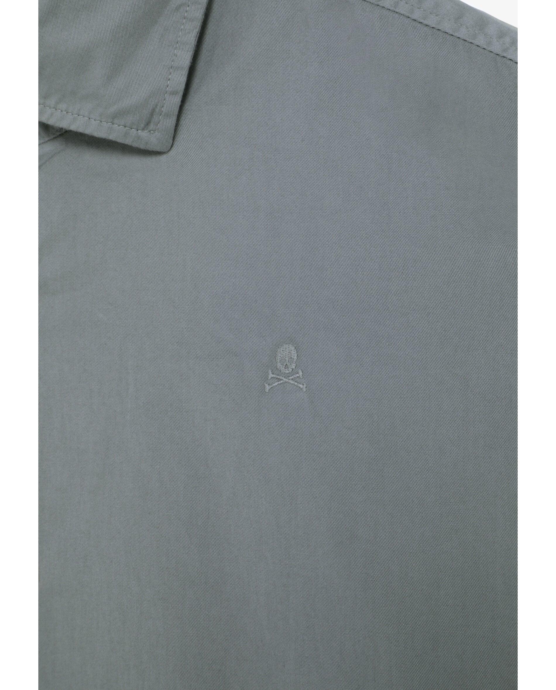 Camisa de hombre regular fit con calavera bordada a tono - Scalpers - Kaki Kaki-7