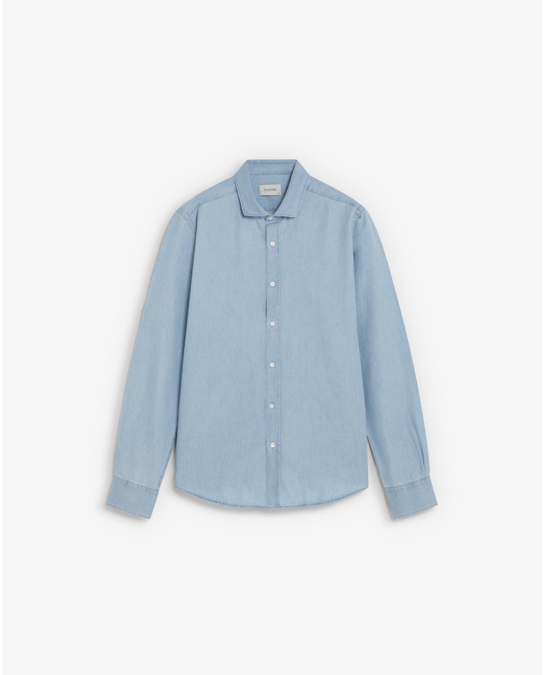Imagen 0 de Camisa vaquera de hombre regular fit de tencel Índigo