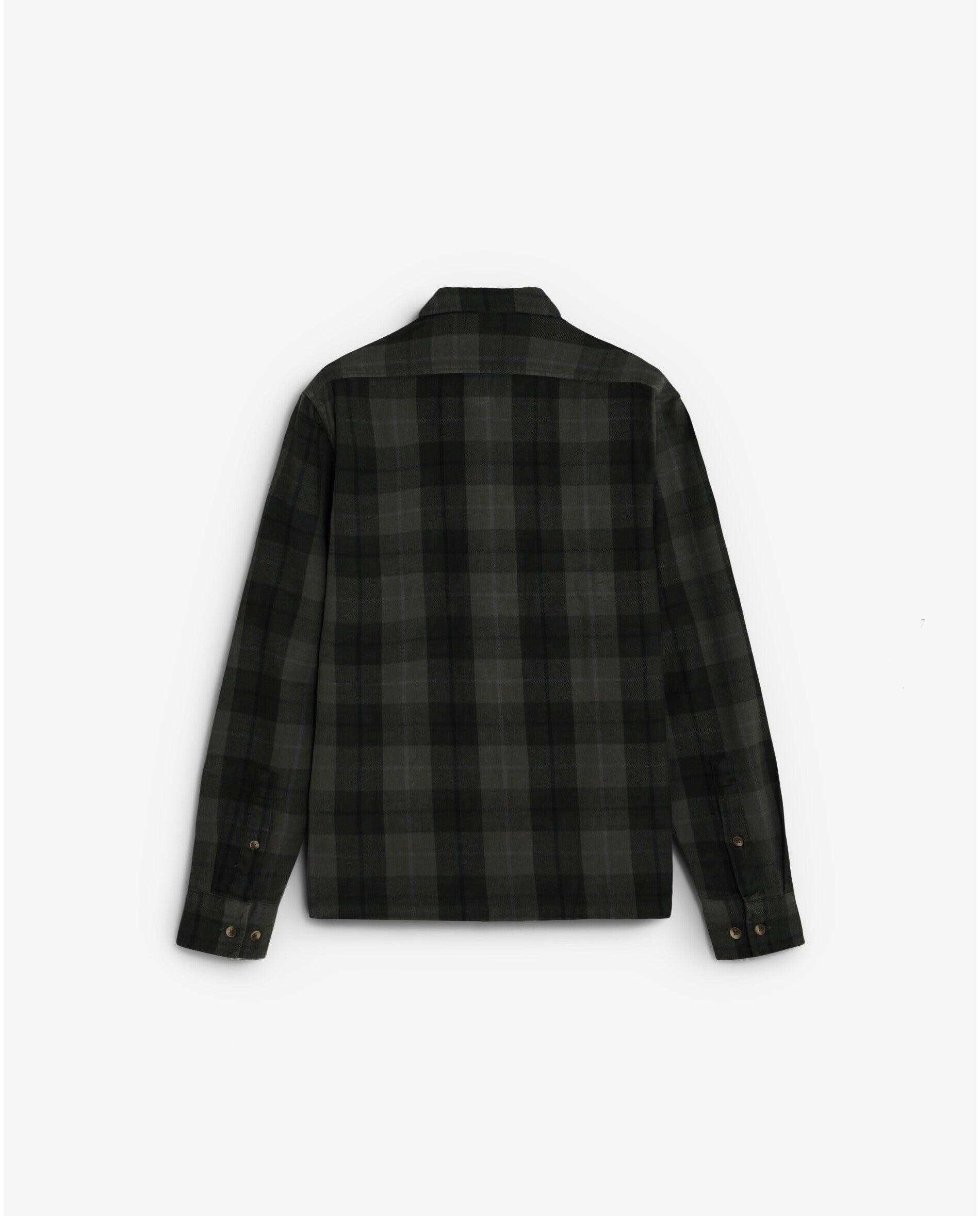 Camisa de cuadros de hombre con bolsillos parche en el pecho - Scalpers - Marrón Marrón-3