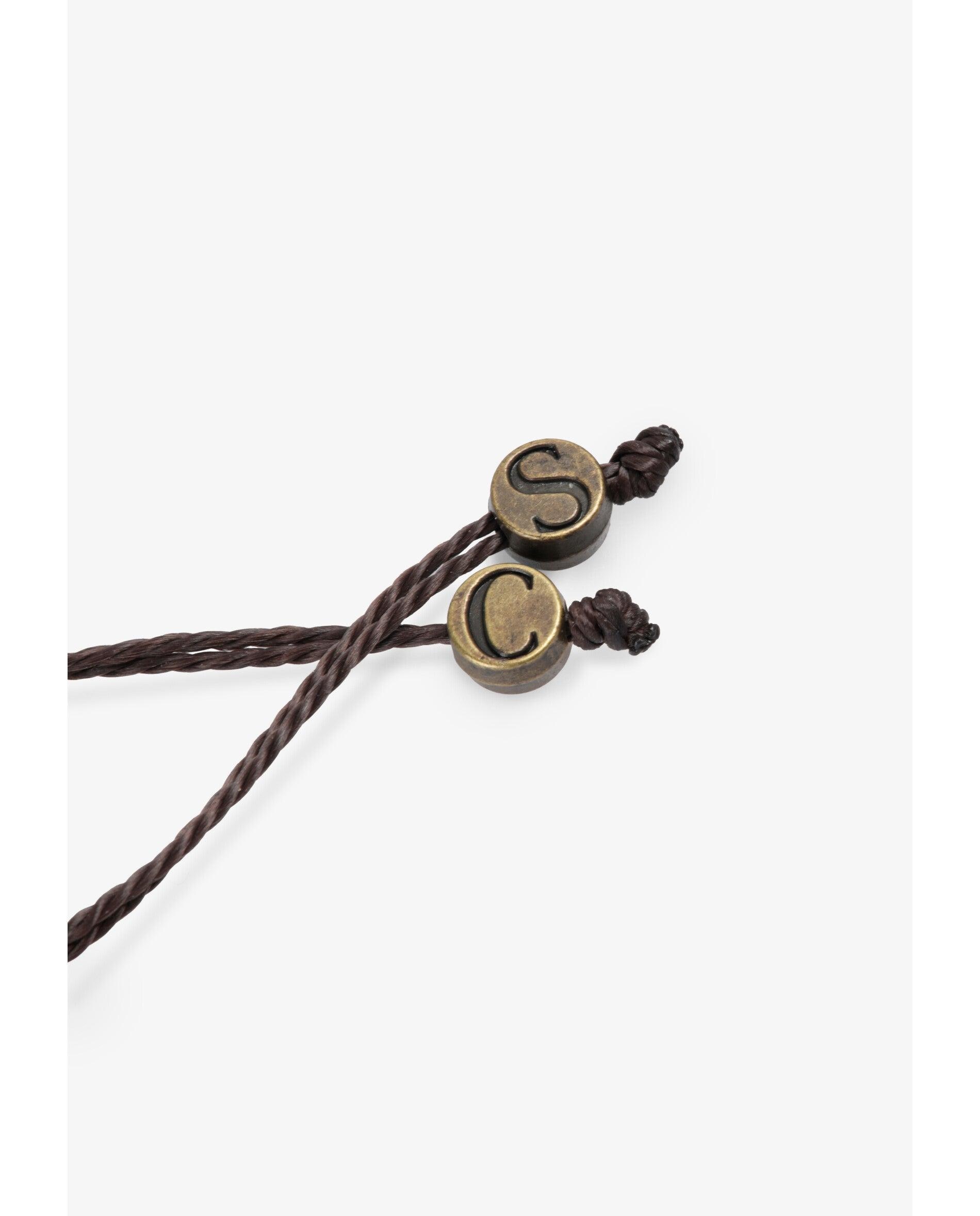Pulsera de hombre de cordón trenzado con detalle metálico - Scalpers - Marrón Marrón-4