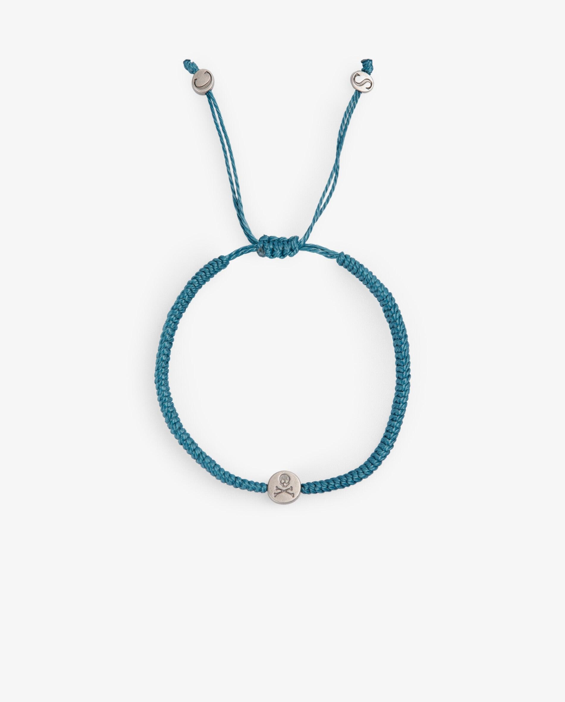 Pulsera de hombre de cordón trenzado con detalle metálico - Scalpers - Verde Verde-2