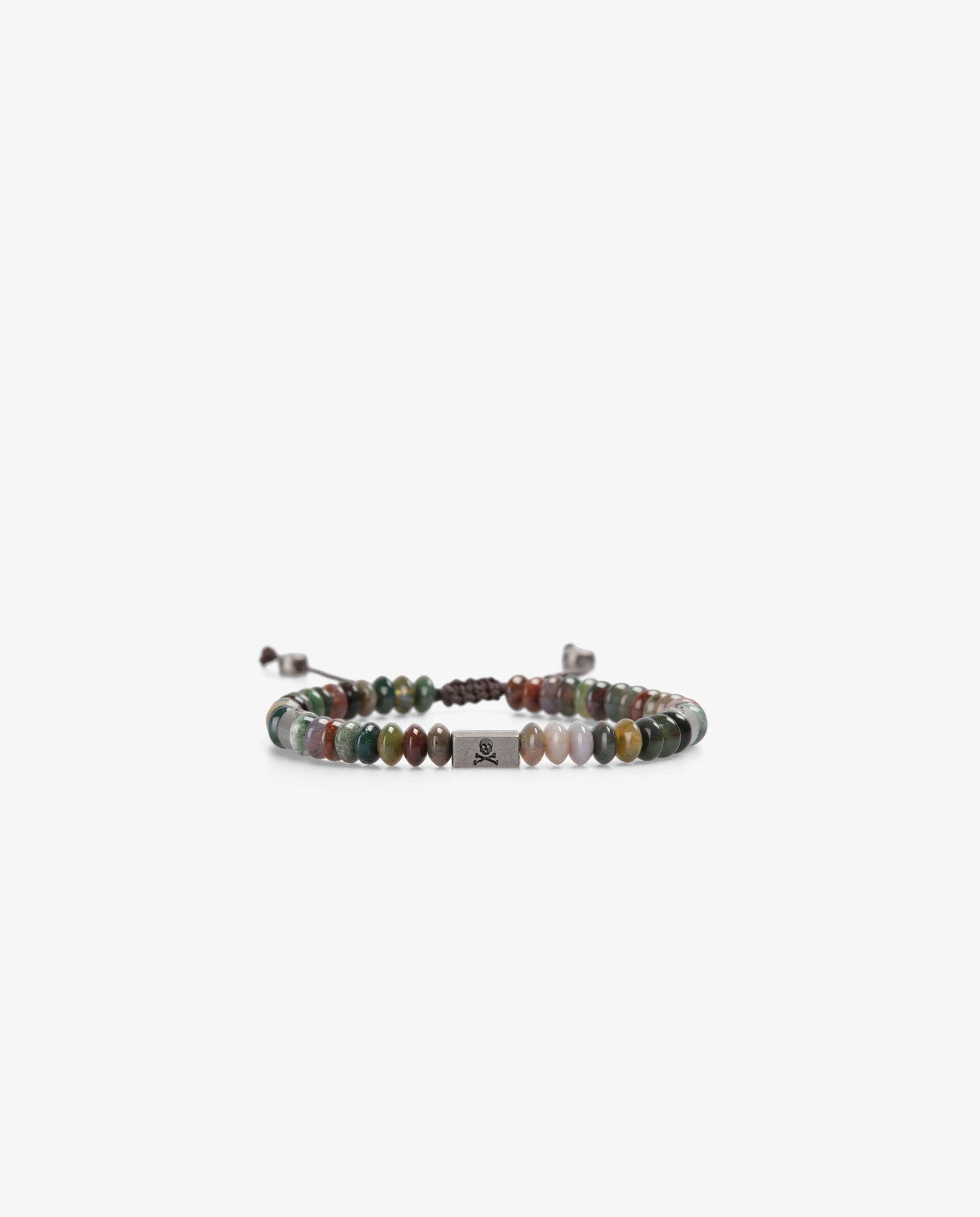 Imagen 0 de Pulsera de hombre de piedra natural con cordón ajustable Verde