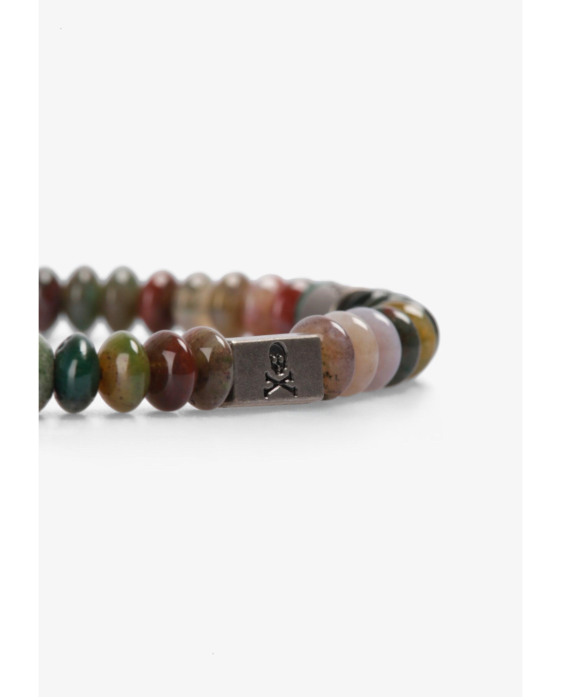 Pulsera de hombre de piedra natural con cordón ajustable - Scalpers - Verde Verde-3