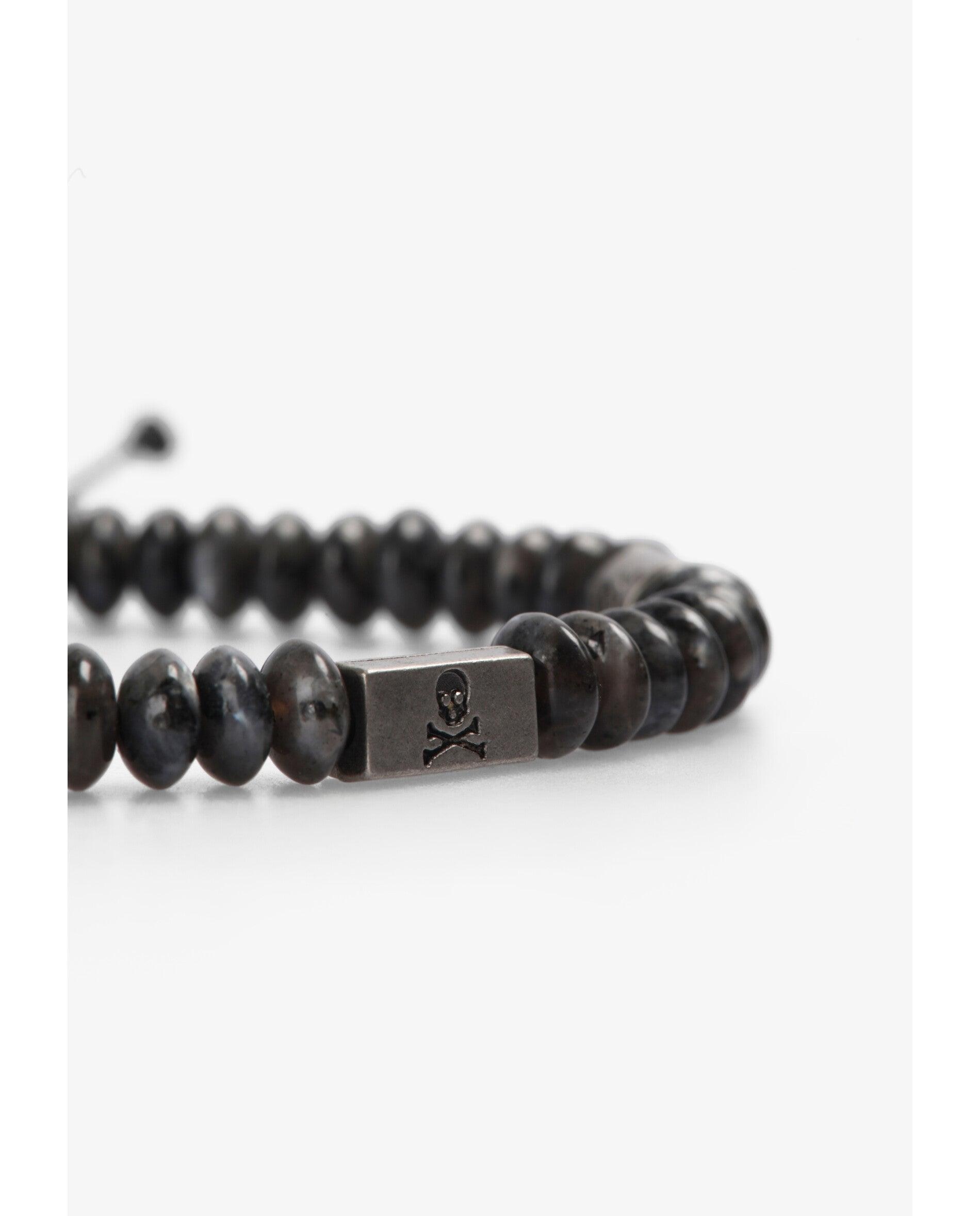 Pulsera de hombre de piedra natural con cordón ajustable - Scalpers - Gris Gris-3