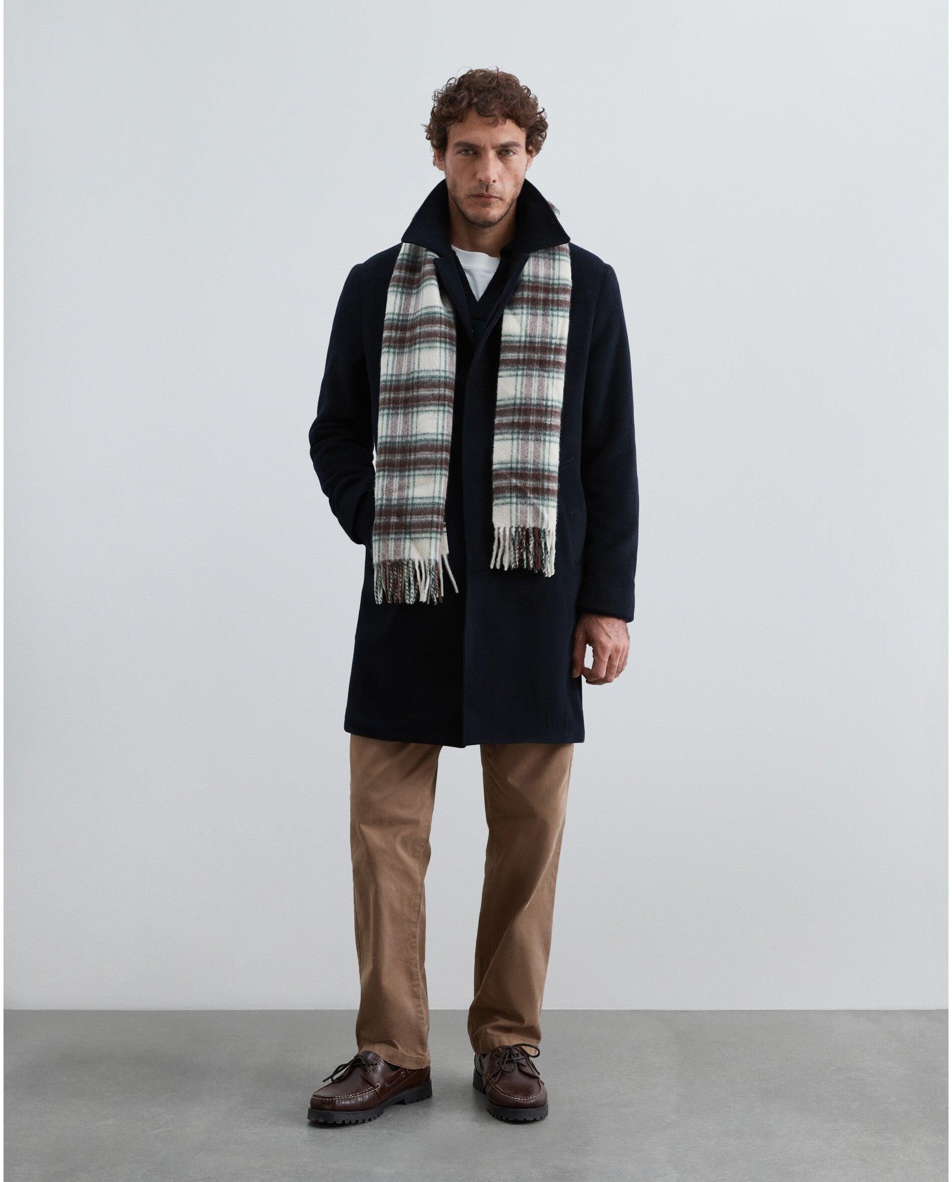 Imagen 7 de Abrigo de paño de hombre con cuello solapa y botones ocultos - Scalpers - Navy Navy