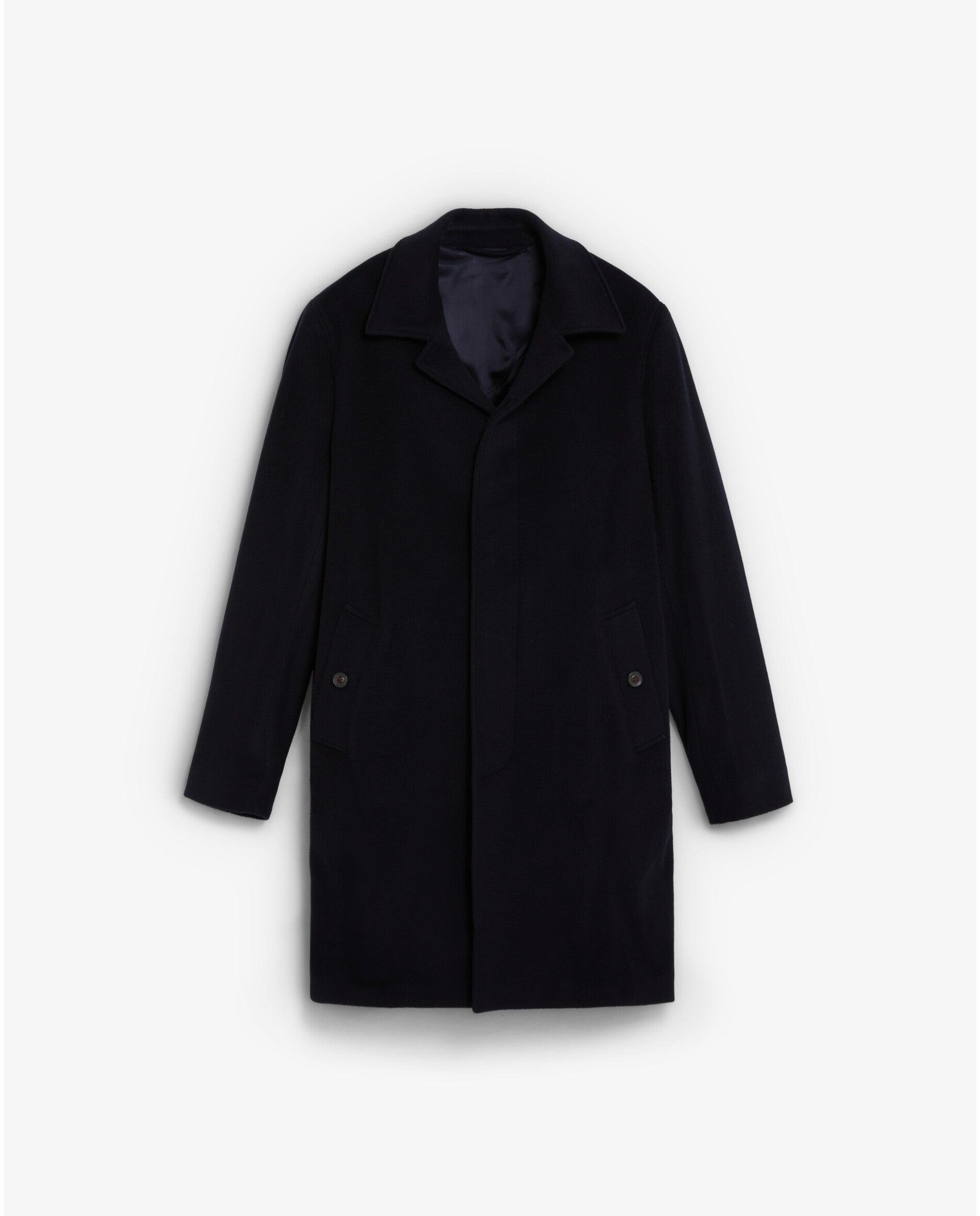 Imagen 8 de Abrigo de paño de hombre con cuello solapa y botones ocultos - Scalpers - Navy Navy
