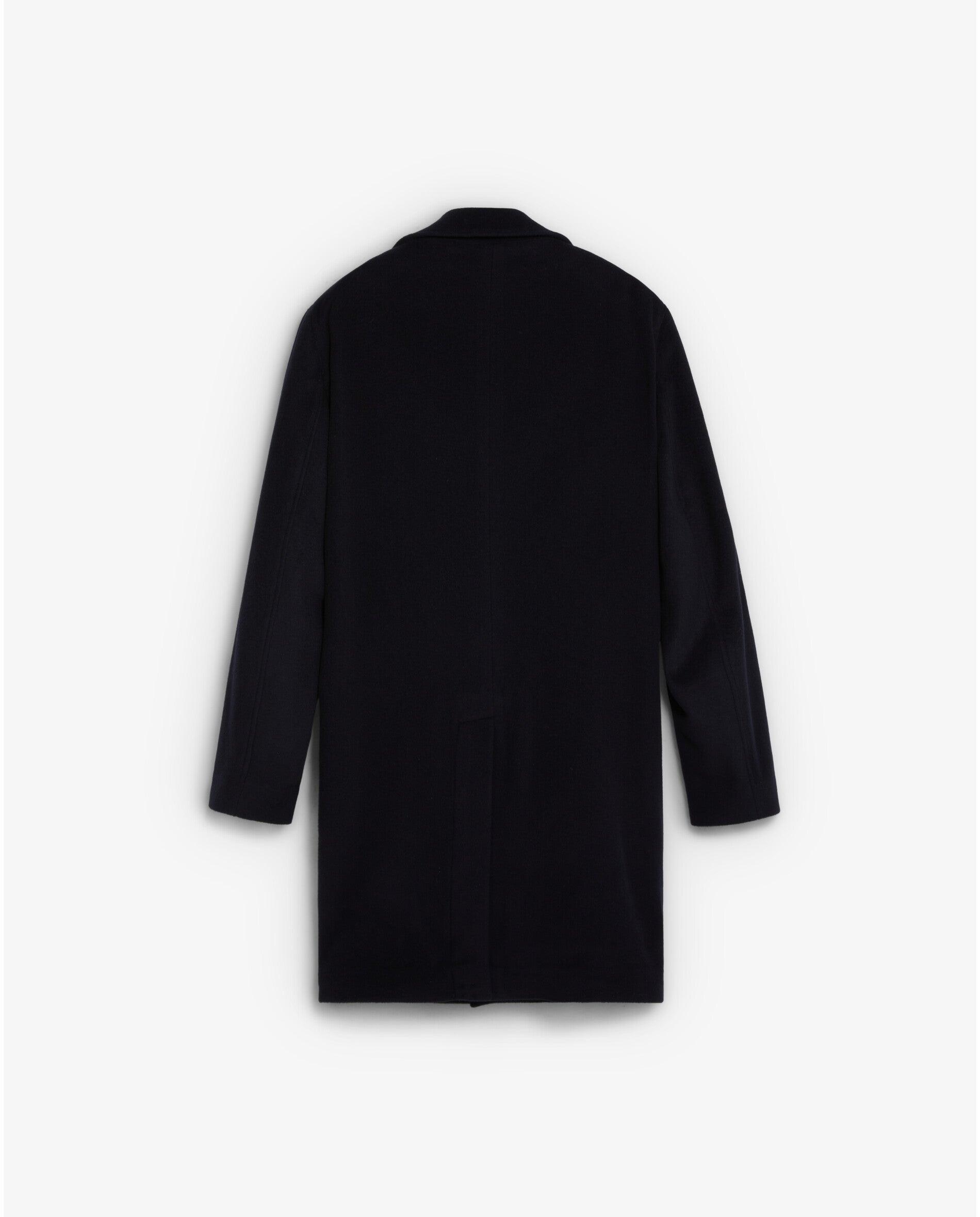 Imagen 9 de Abrigo de paño de hombre con cuello solapa y botones ocultos - Scalpers - Navy Navy