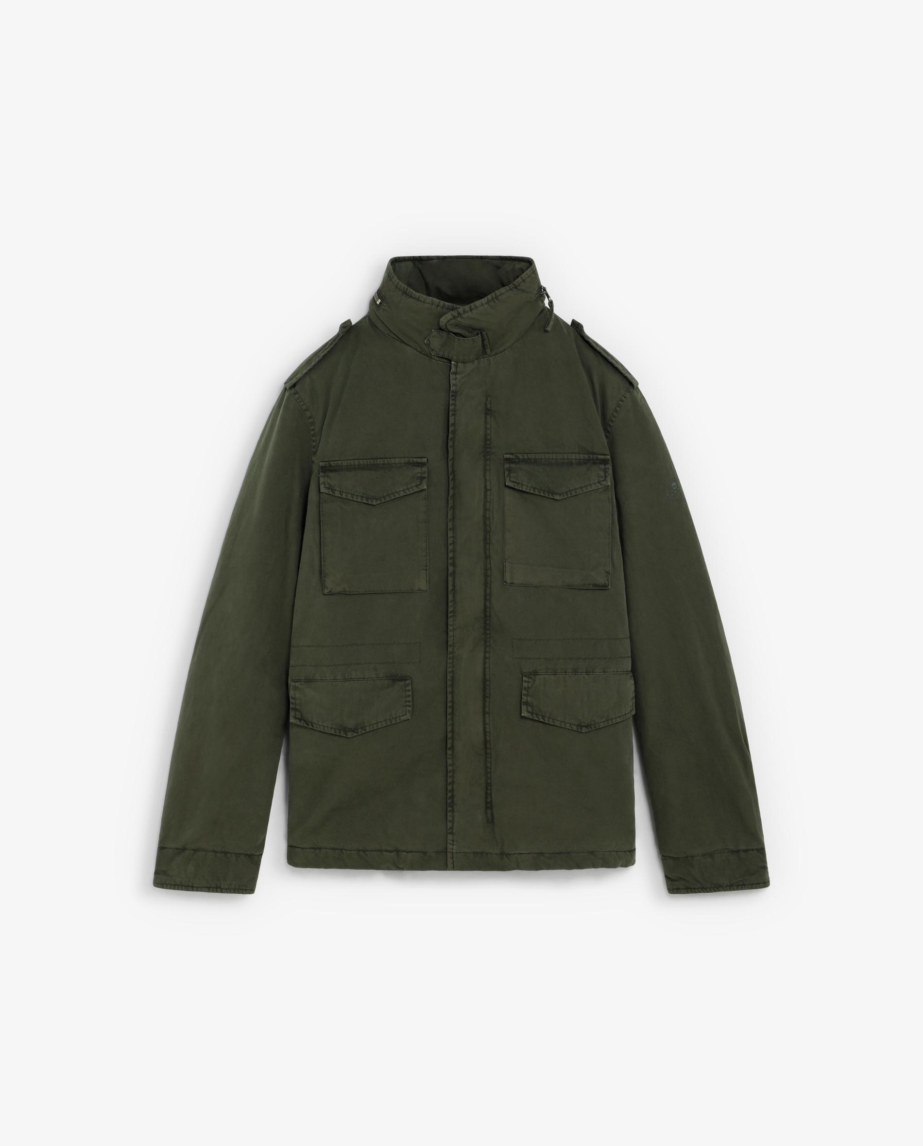 Imagen 0 de Chaqueta de hombre tipo militar con capucha oculta Verde militar