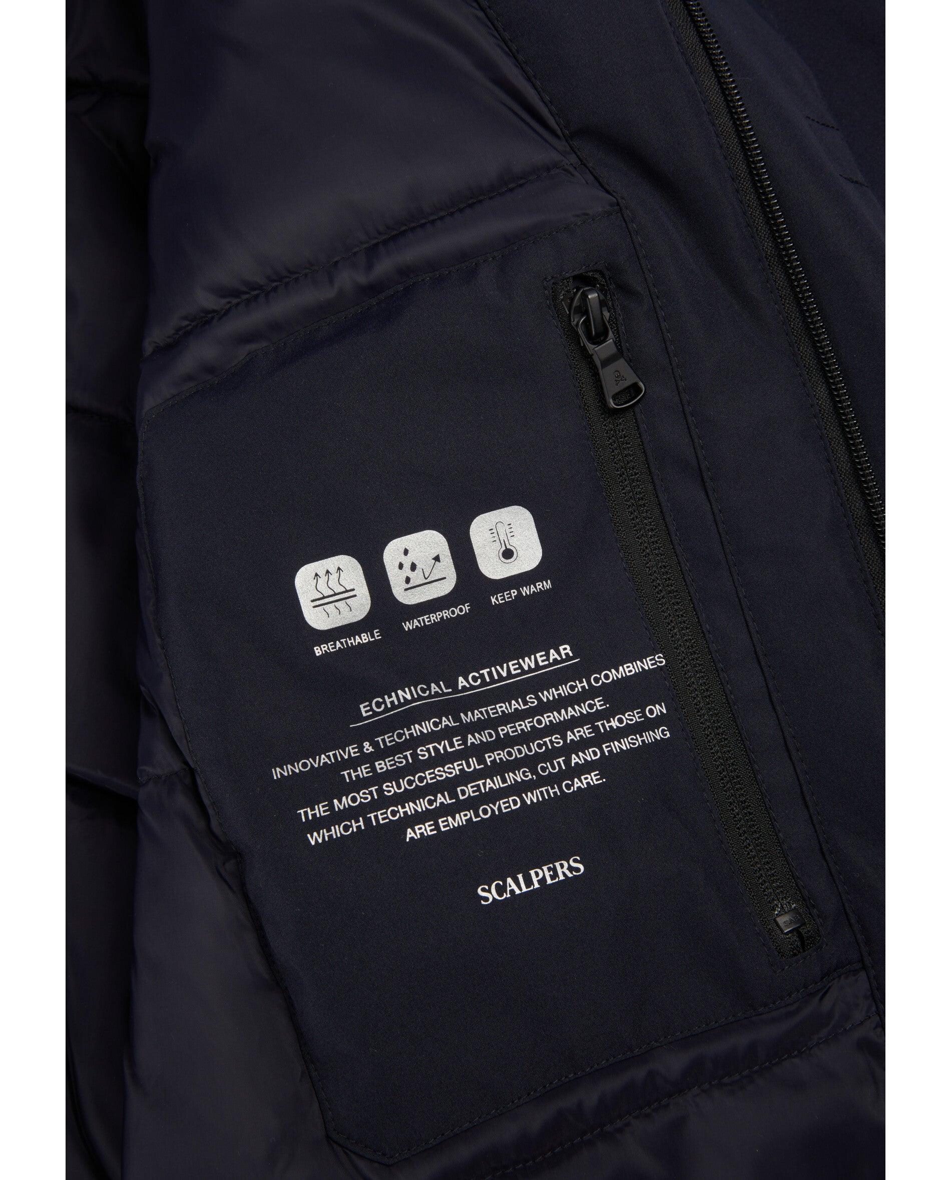 Parka de hombre waterproof con capucha - Scalpers - Azul marino Azul marino-6