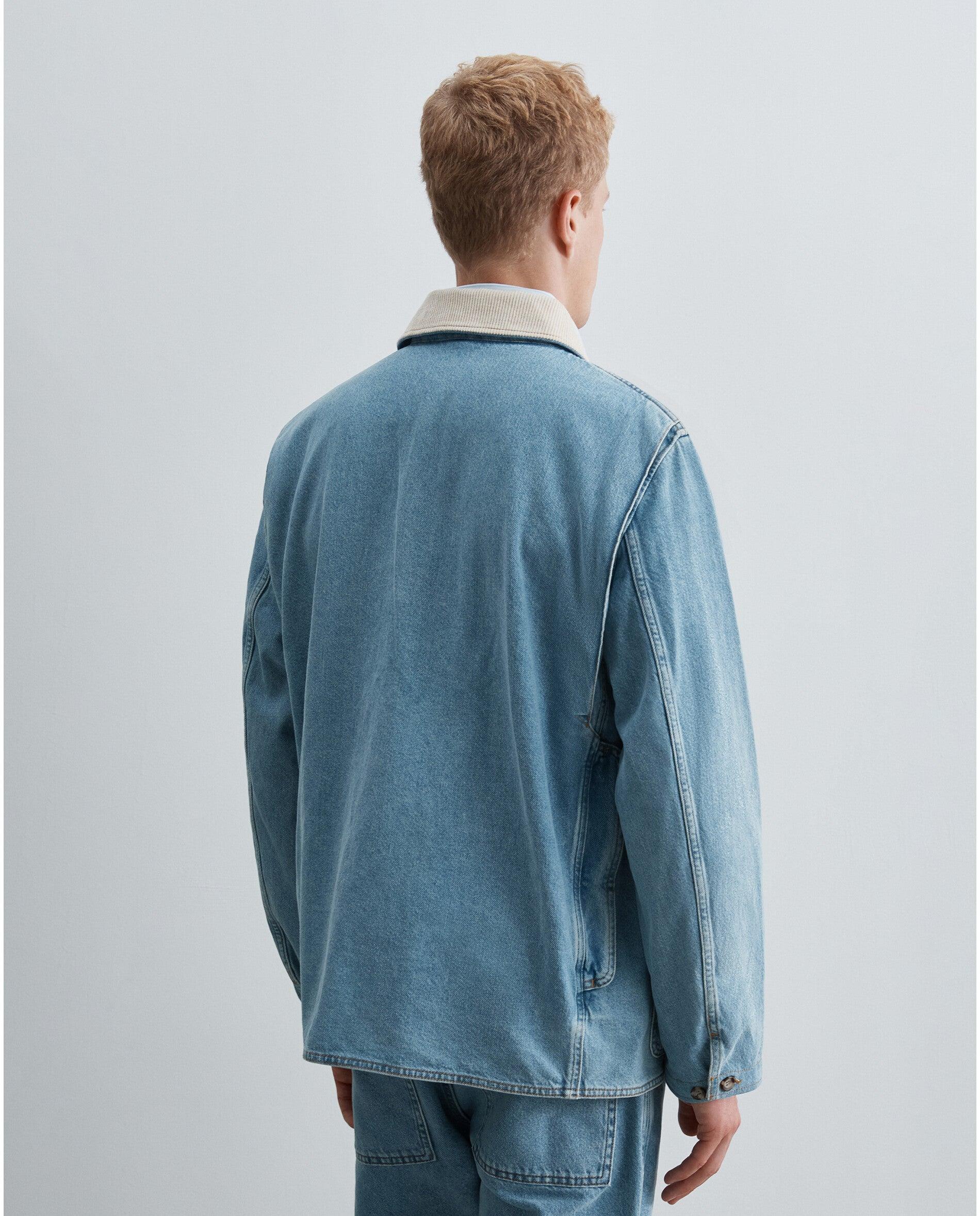 Imagen 2 de Cazadora vaquera de hombre con cuello de pana a contraste - Scalpers - Azul claro Azul claro