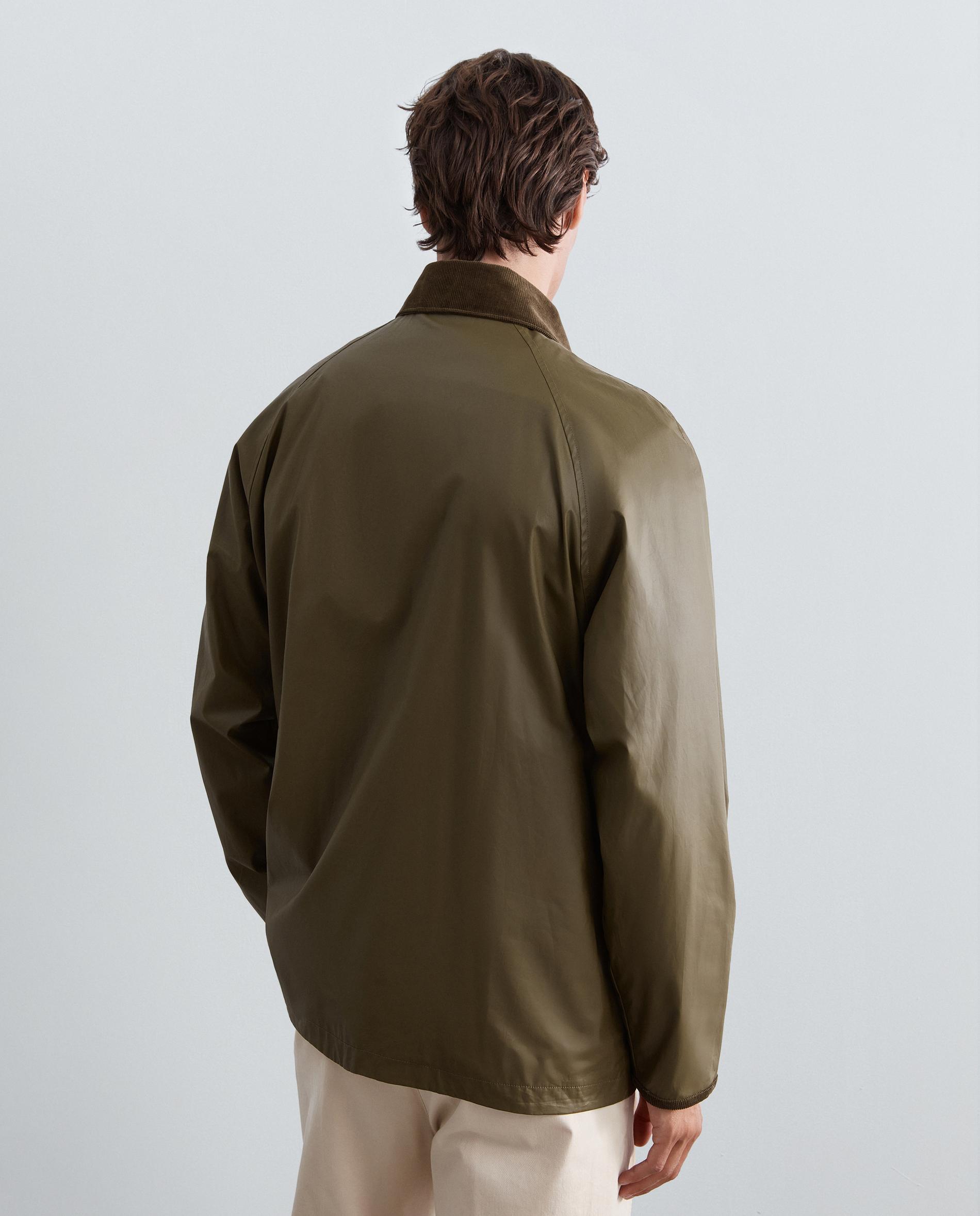Chaqueta de hombre con acabado resinado y detalles en piel - Scalpers - Verde militar Verde militar-3