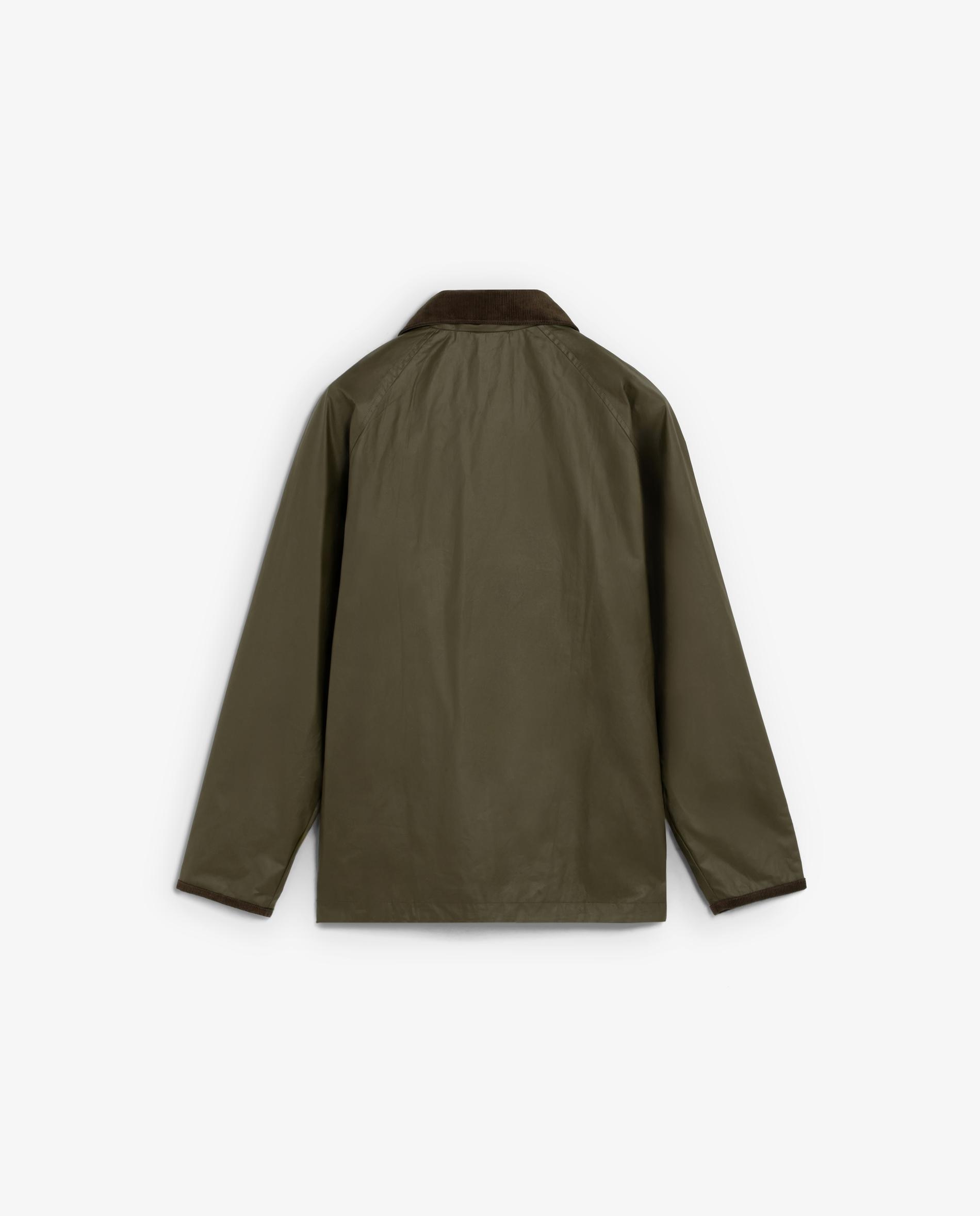 Chaqueta de hombre con acabado resinado y detalles en piel - Scalpers - Verde militar Verde militar-8