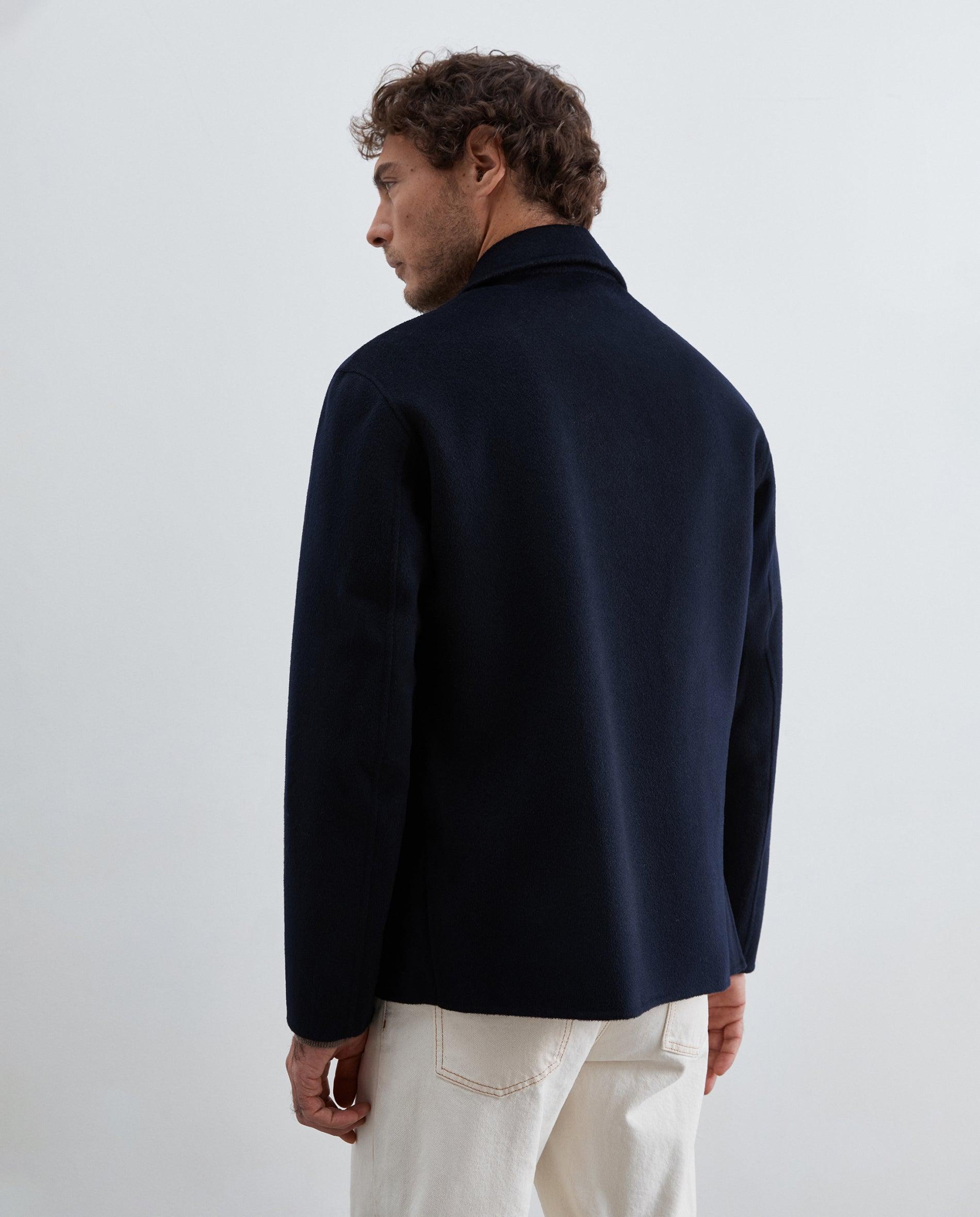 Imagen 3 de Chaqueta de hombre de lana con cuello camisero y cierre de botones - Scalpers - Navy Navy