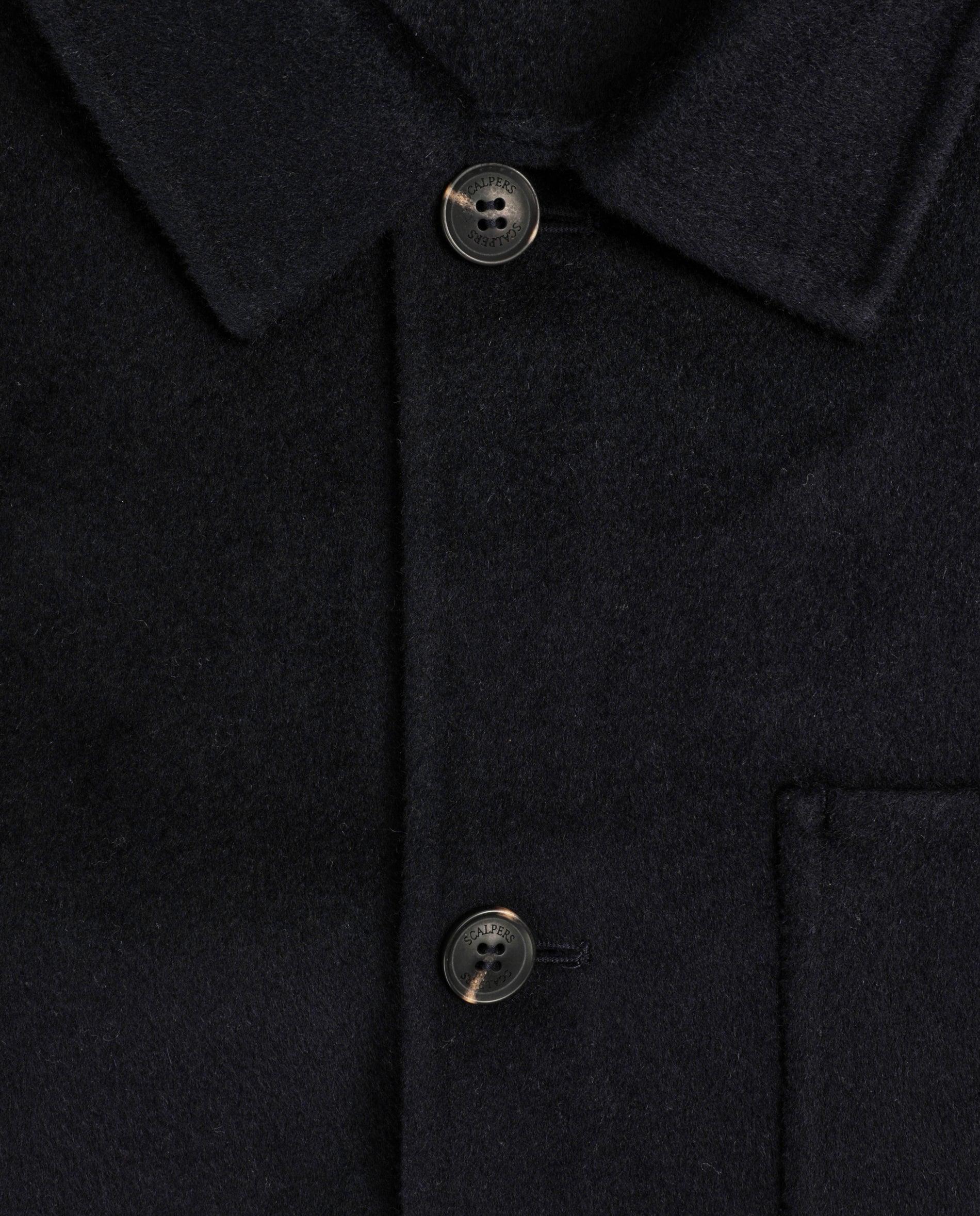 Imagen 7 de Chaqueta de hombre de lana con cuello camisero y cierre de botones - Scalpers - Navy Navy