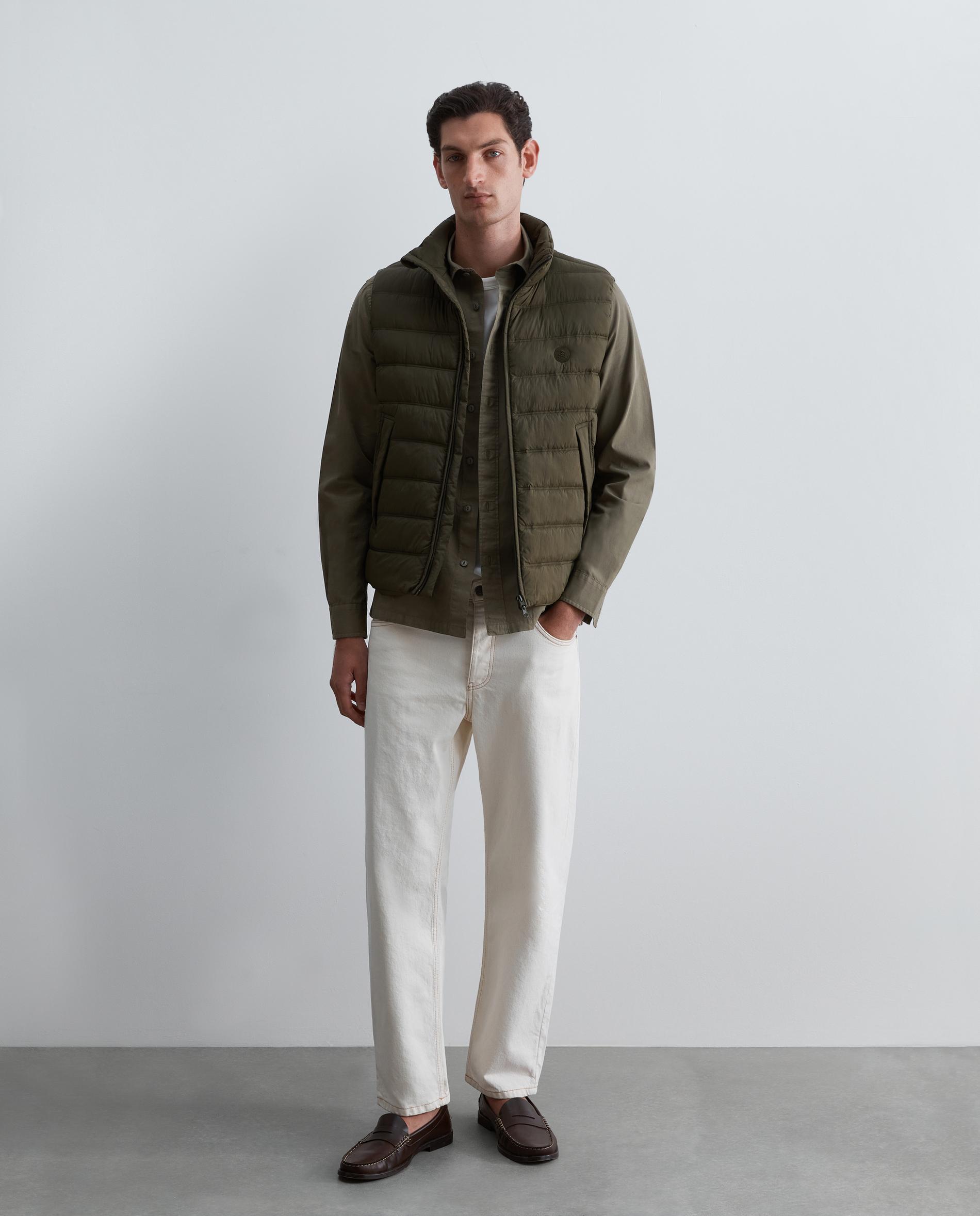 Imagen 3 de Chaleco de abrigo de hombre slim fit con cremallera - Scalpers - Verde militar Verde militar