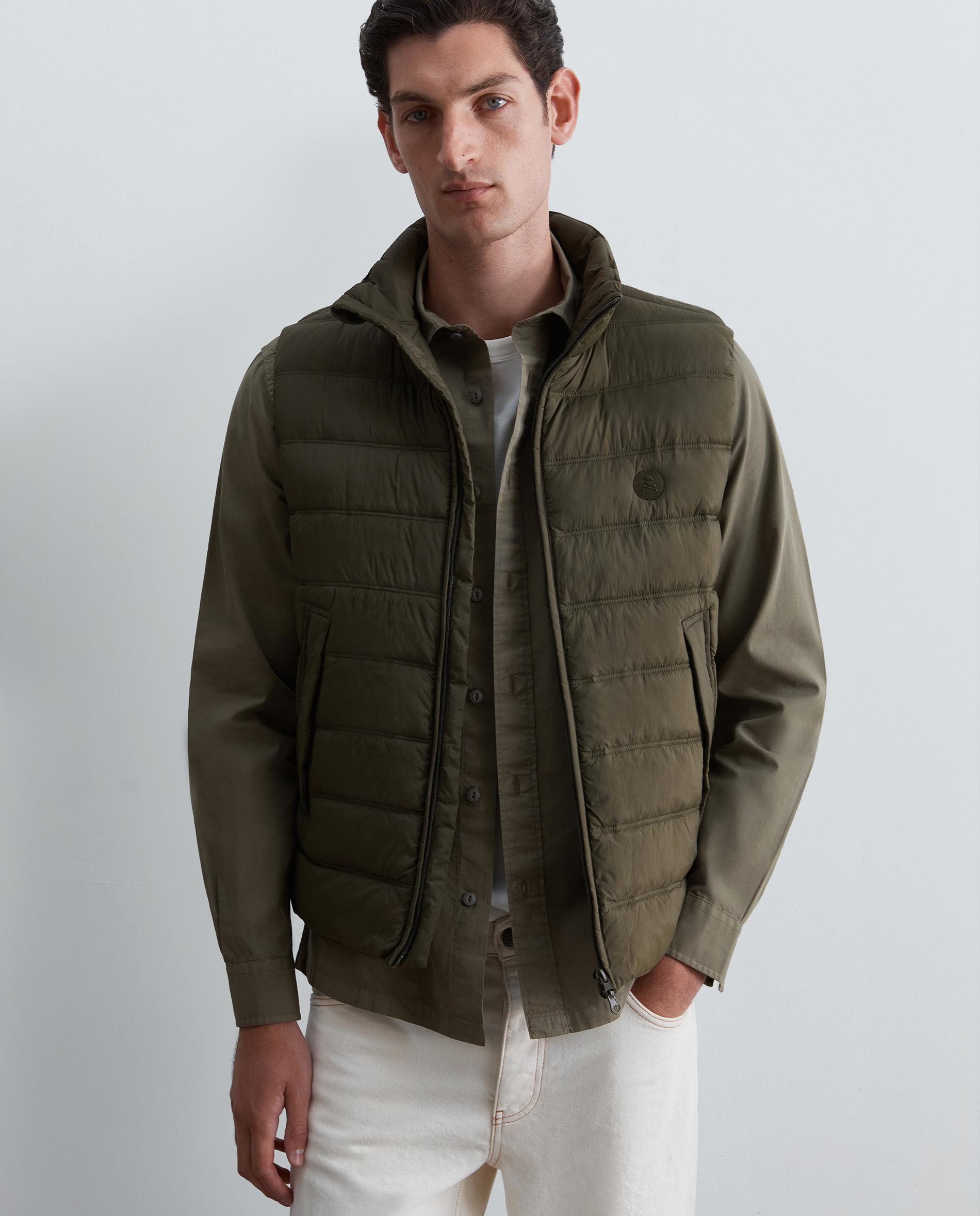 Imagen 4 de Chaleco de abrigo de hombre slim fit con cremallera - Scalpers - Verde militar Verde militar