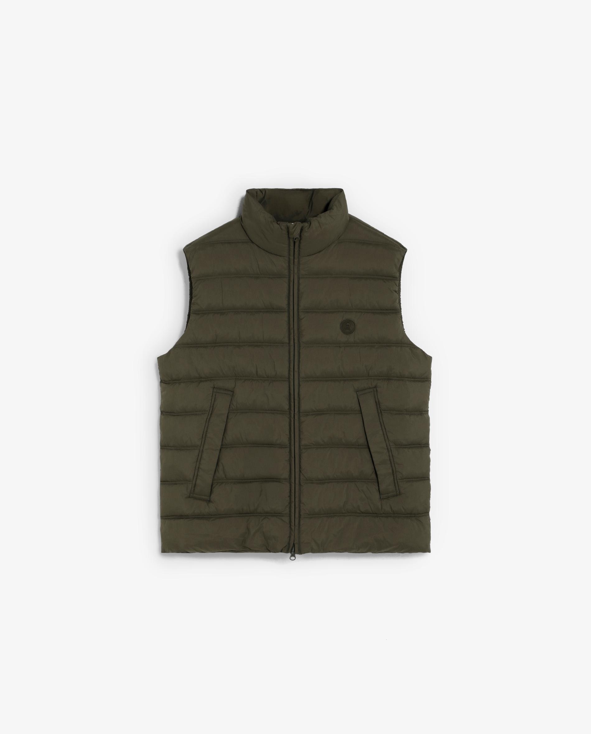 Imagen 7 de Chaleco de abrigo de hombre slim fit con cremallera - Scalpers - Verde militar Verde militar