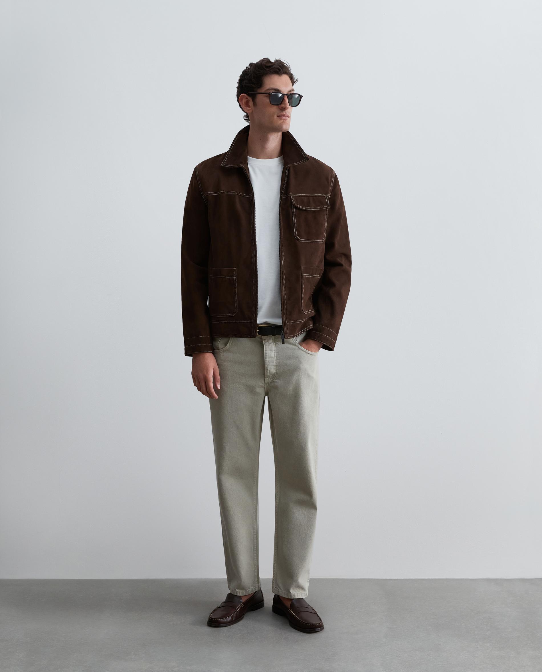 Pantalón cinco bolsillos de hombre denim con trabillas - Scalpers - Camel Camel-1