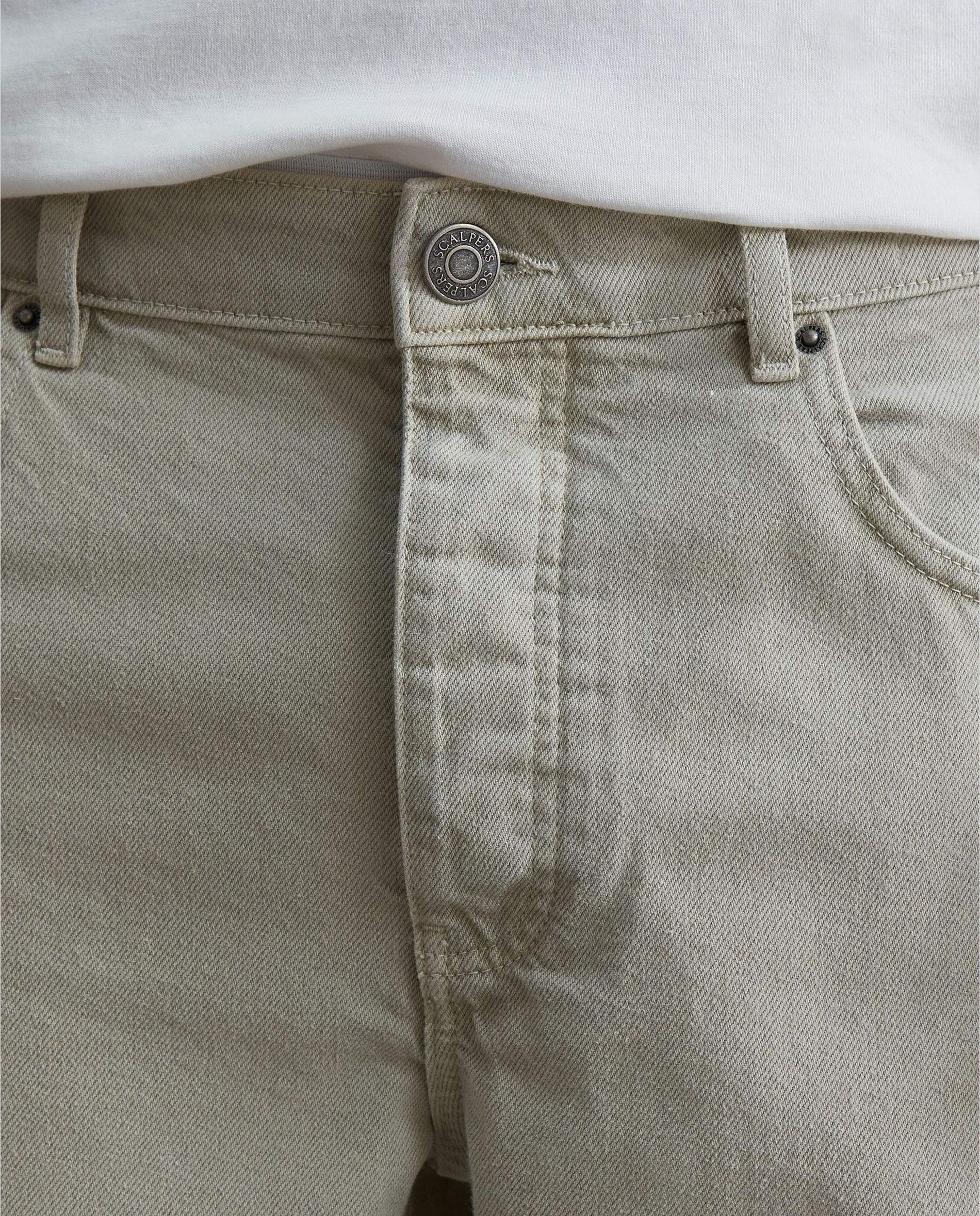 Pantalón cinco bolsillos de hombre denim con trabillas - Scalpers - Camel Camel-4