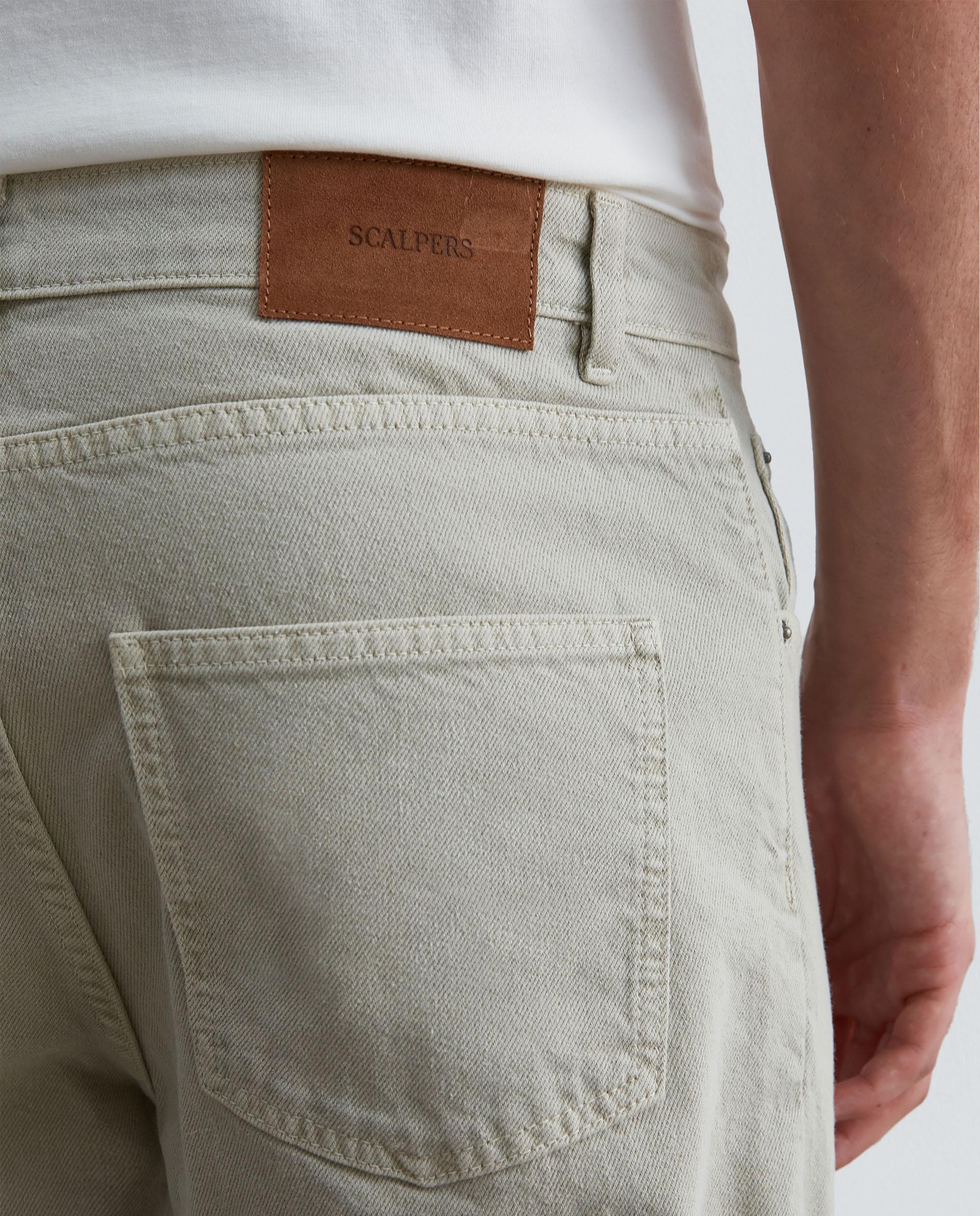 Pantalón cinco bolsillos de hombre denim con trabillas - Scalpers - Camel Camel-5