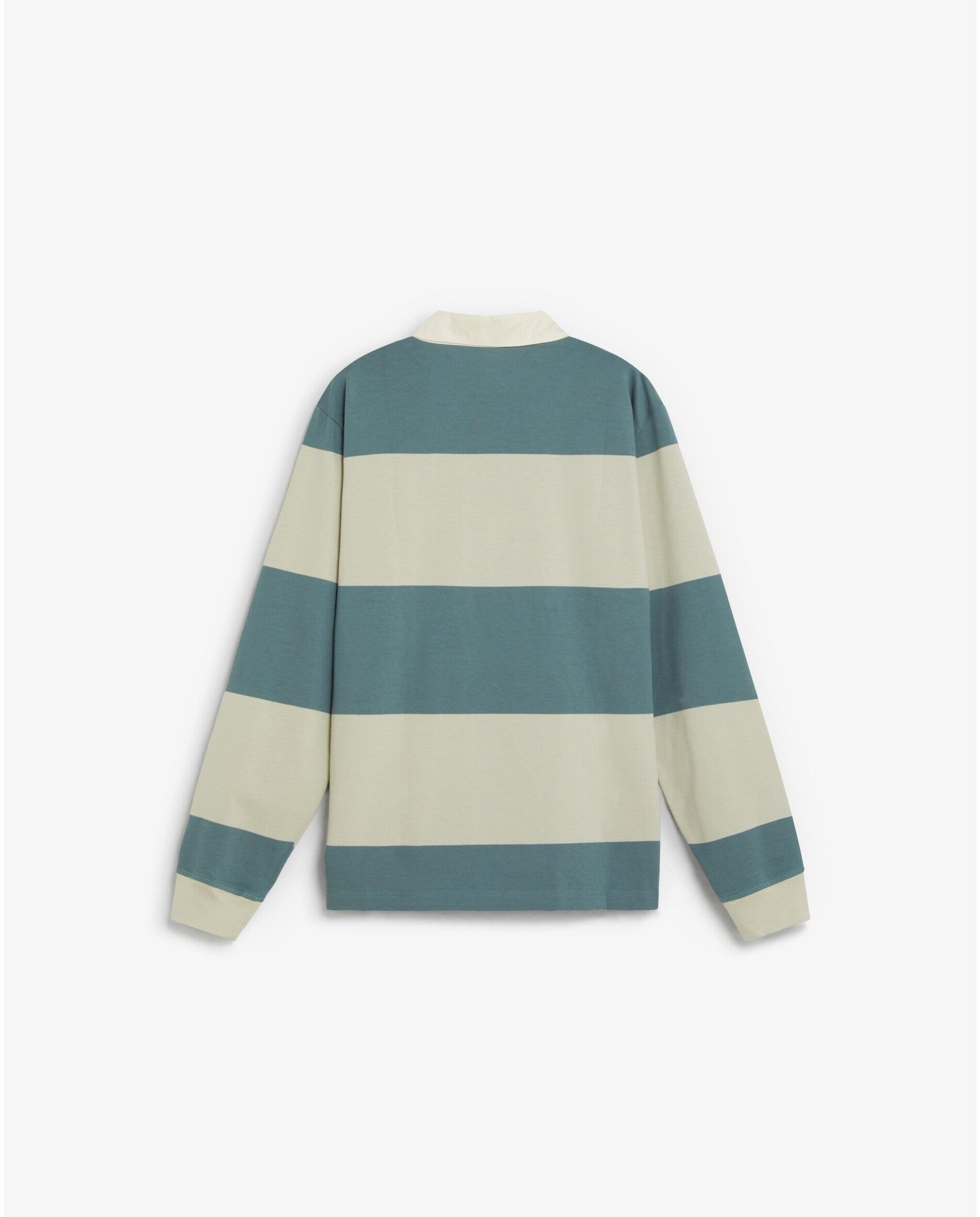 Polo de manga larga de hombre con cuello a contraste y estampado de rayas - Scalpers - Caribe Caribe-2